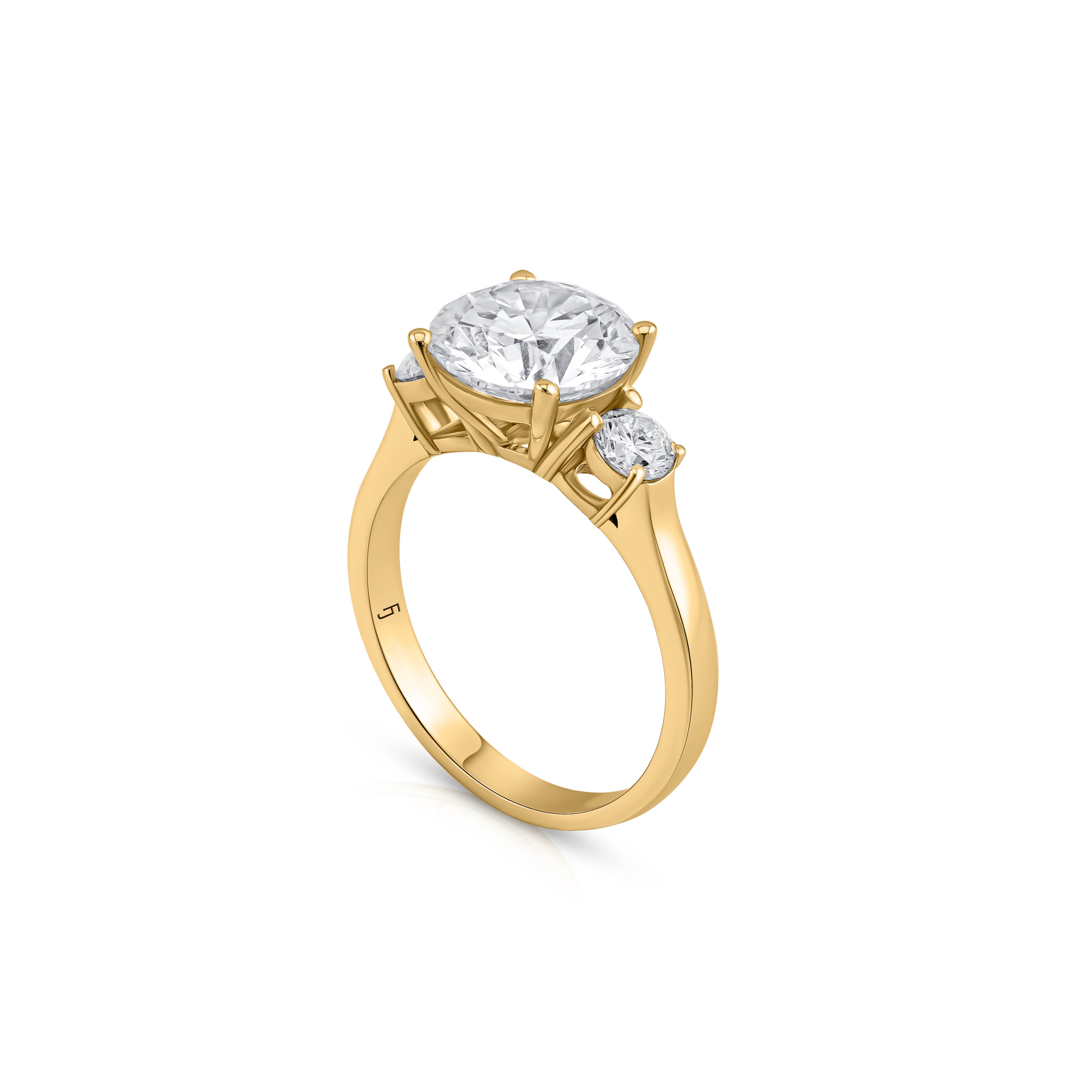 Julia Engagement Ring - Round Brilliant Trilogy Ring