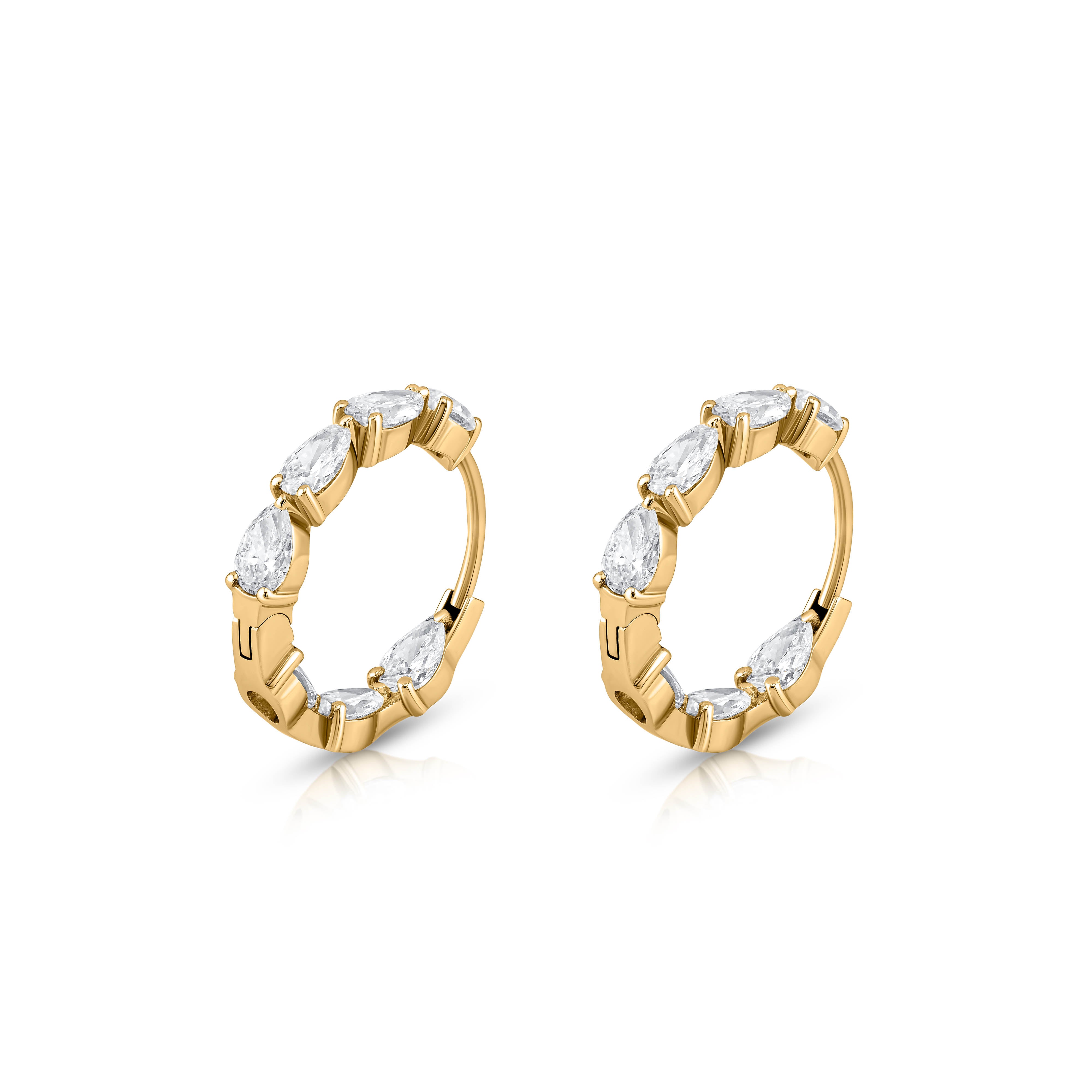 Inside Out Pear Shape Hoops