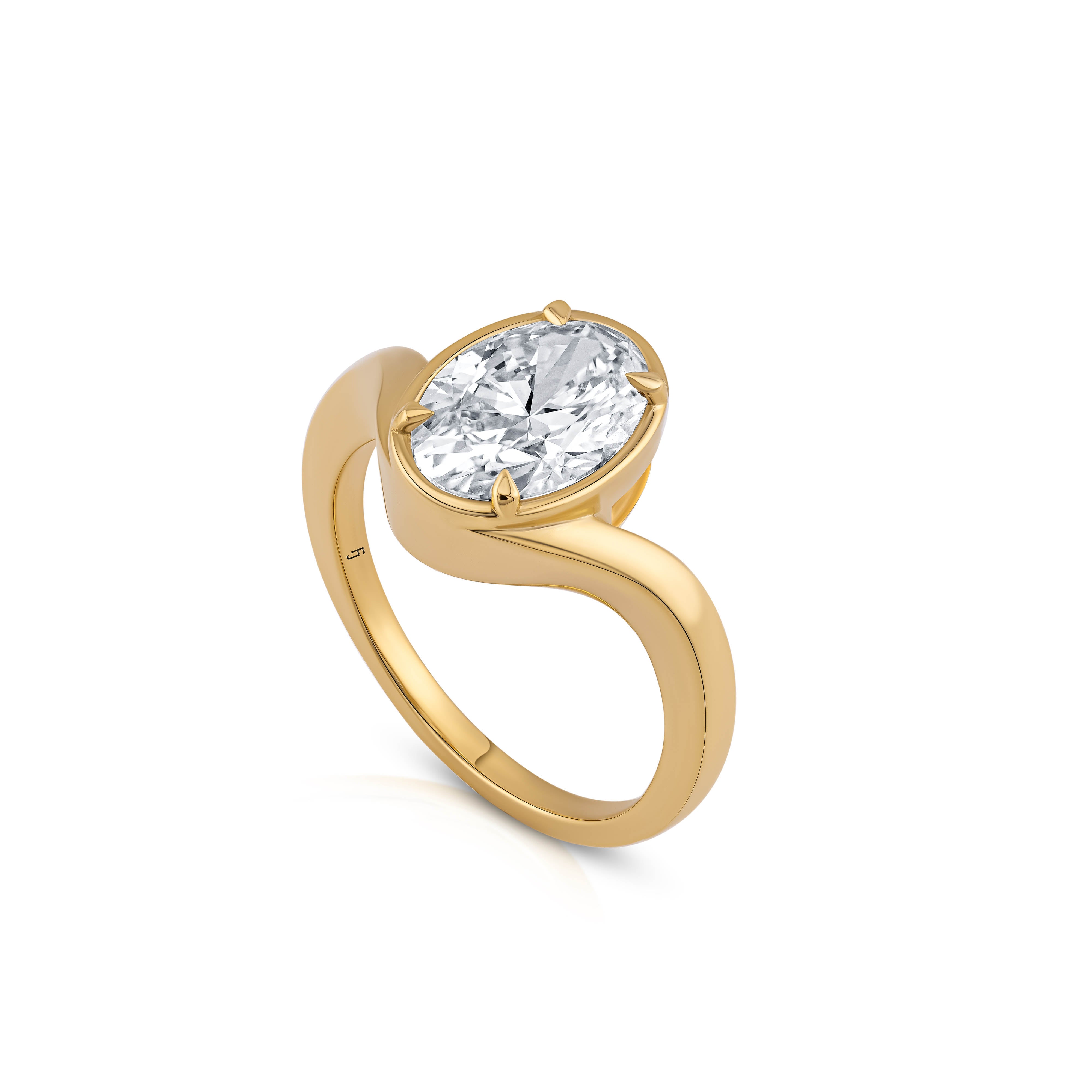 Eliana Engagement Ring - Oval Bezel Set Ring