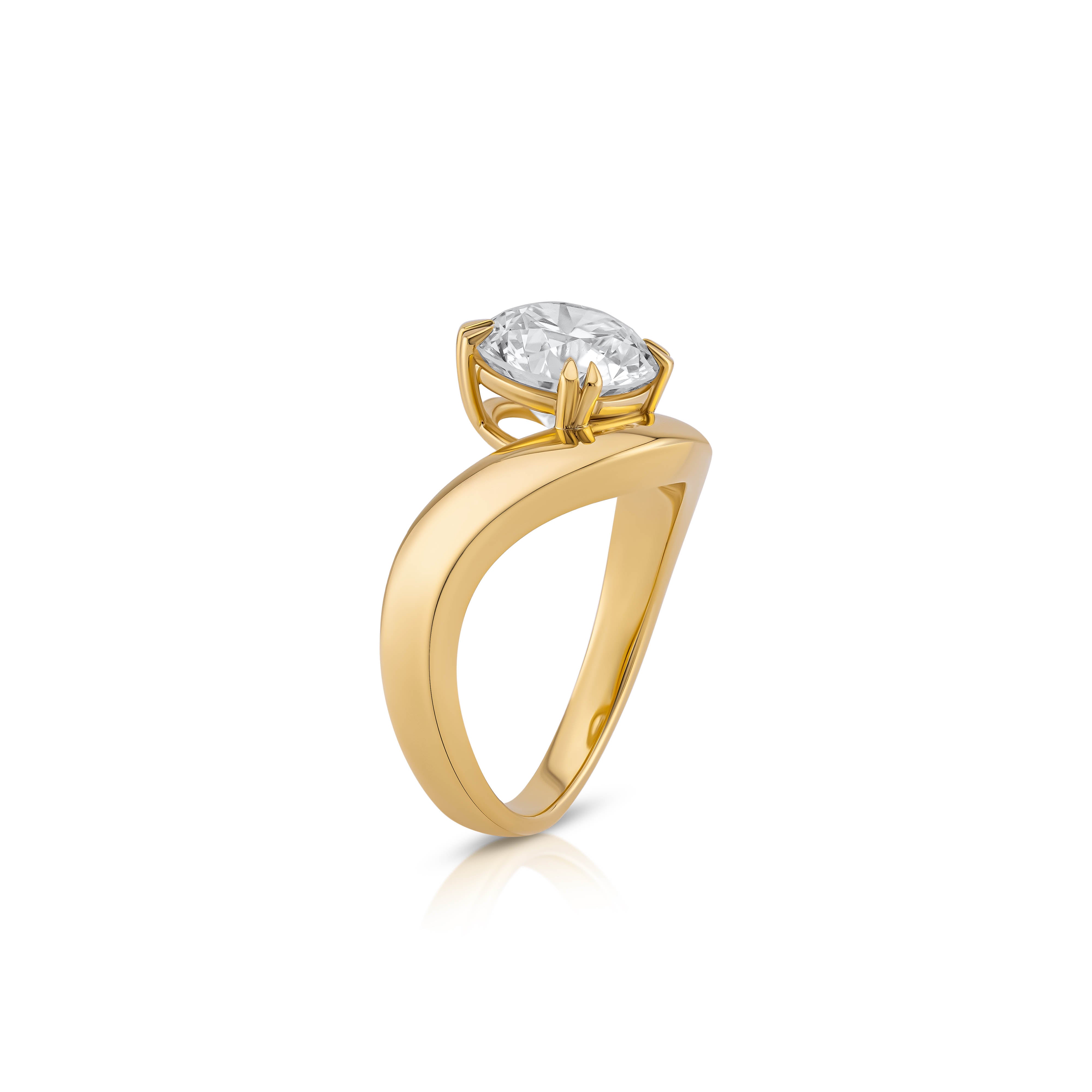 Iris Engagement Ring – Round Brilliant Contour Ring