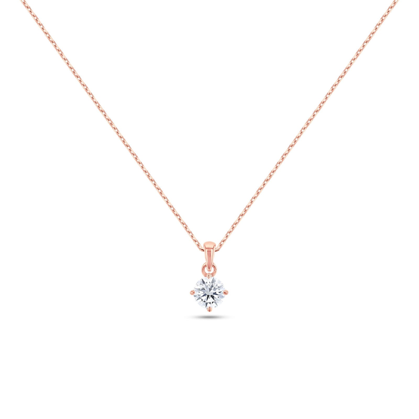 Round Brilliant Solitaire Necklace (Certified)