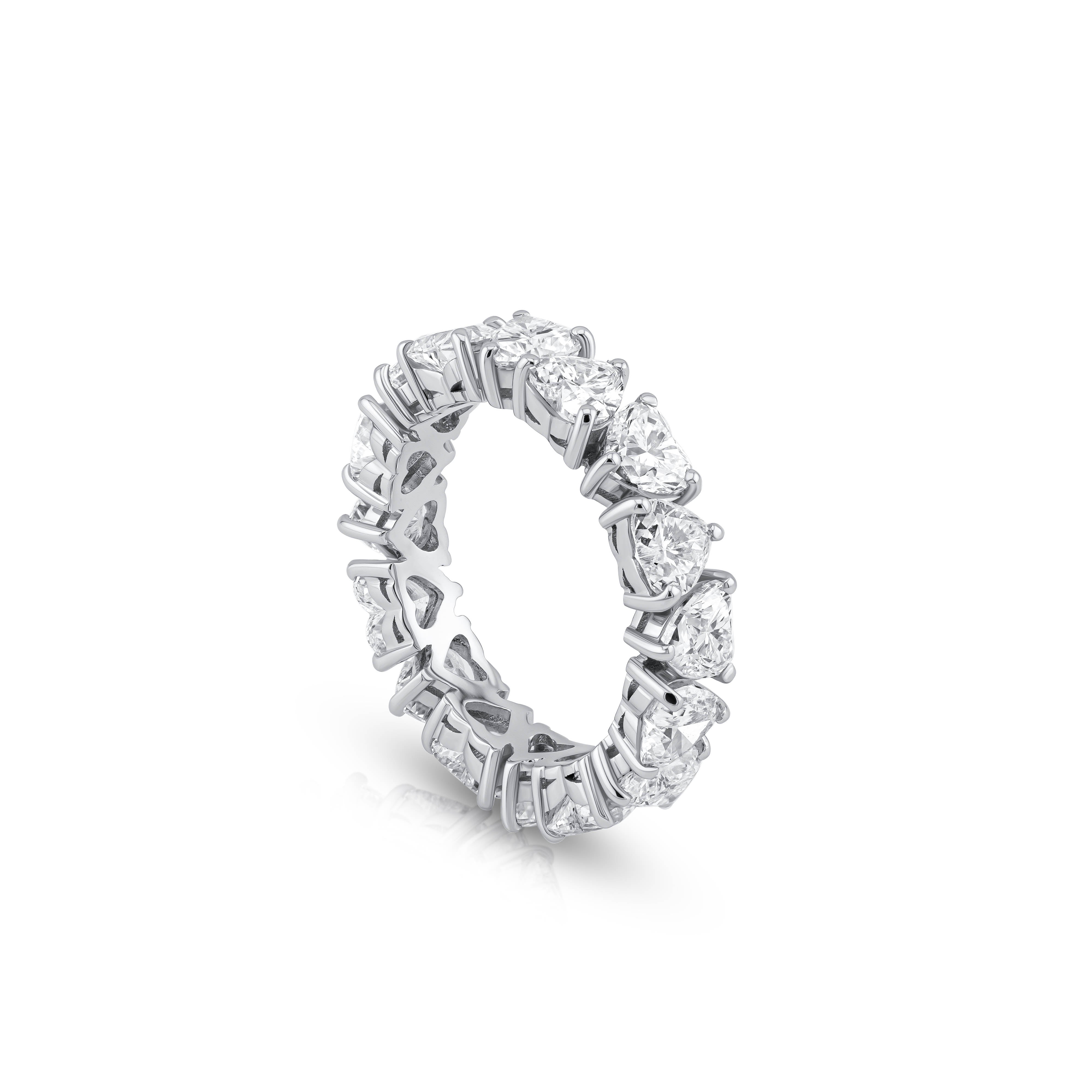 Alternating Heart Shape Eternity Ring (Certified)