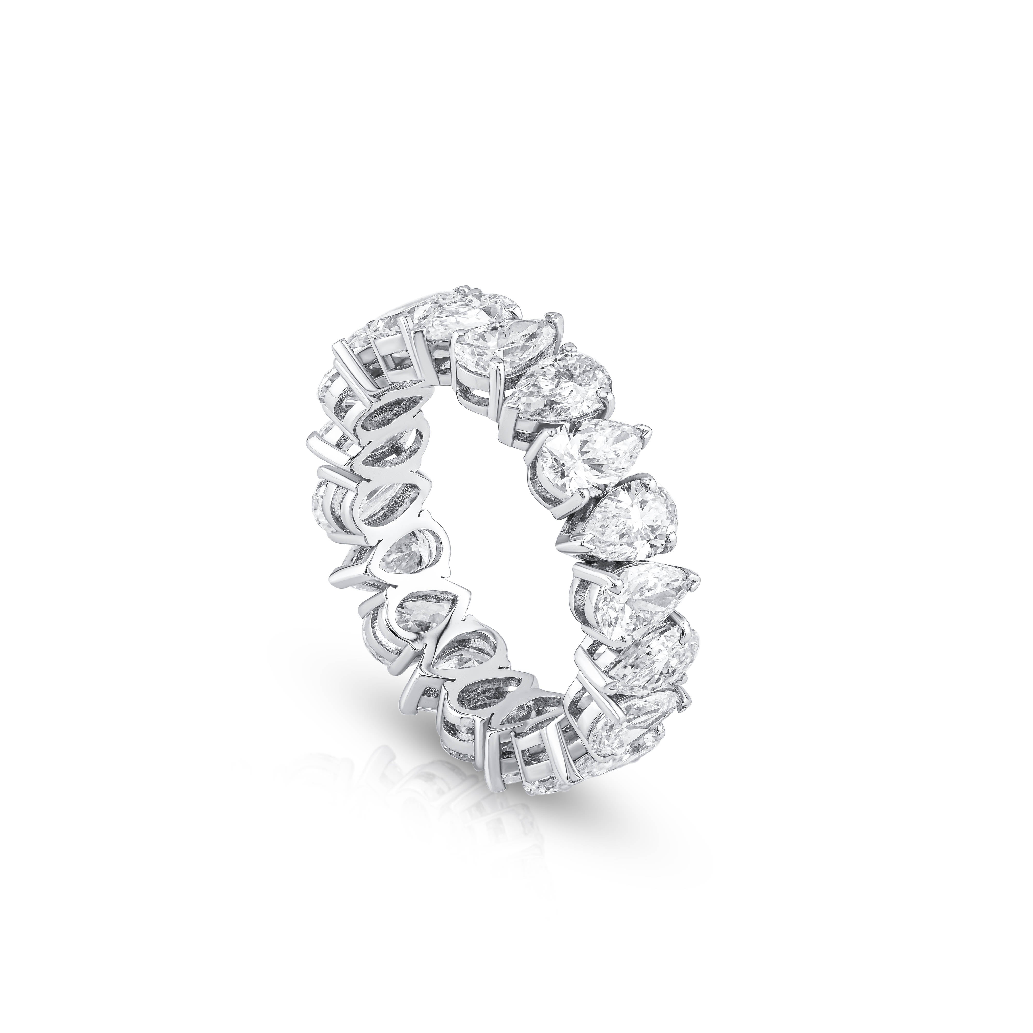 Alternating Pear Shape Eternity Ring (Certified)