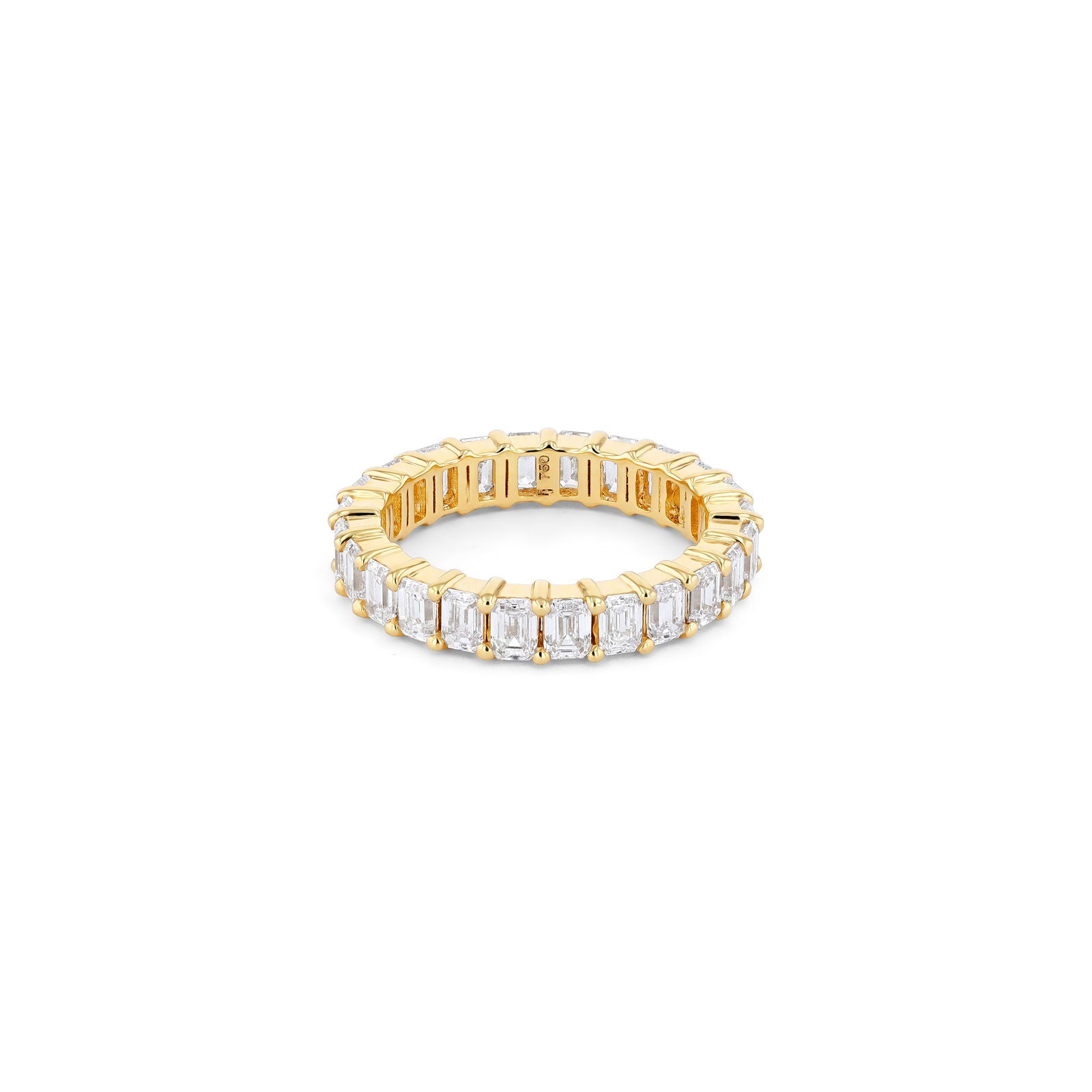 Emerald Diamond Eternity Ring - Lab Grown Diamonds - 18K Gold