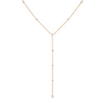 Gaia Long Drop Diamond Necklace in Rose Gold