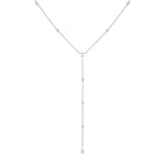 Gaia Long Drop Diamond Necklace in White Gold