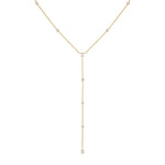 Gaia Long Drop Diamond Necklace in Yellow Gold