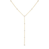 Gaia Long Drop Diamond Necklace in Yellow Gold