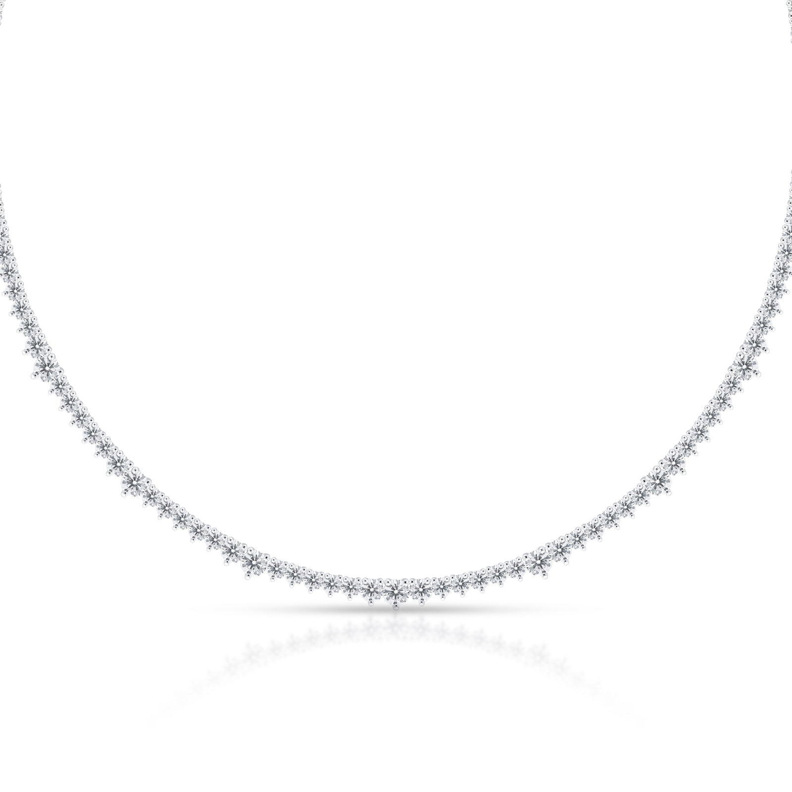 Graduated Round Brilliant Tennis Necklace (Certified)