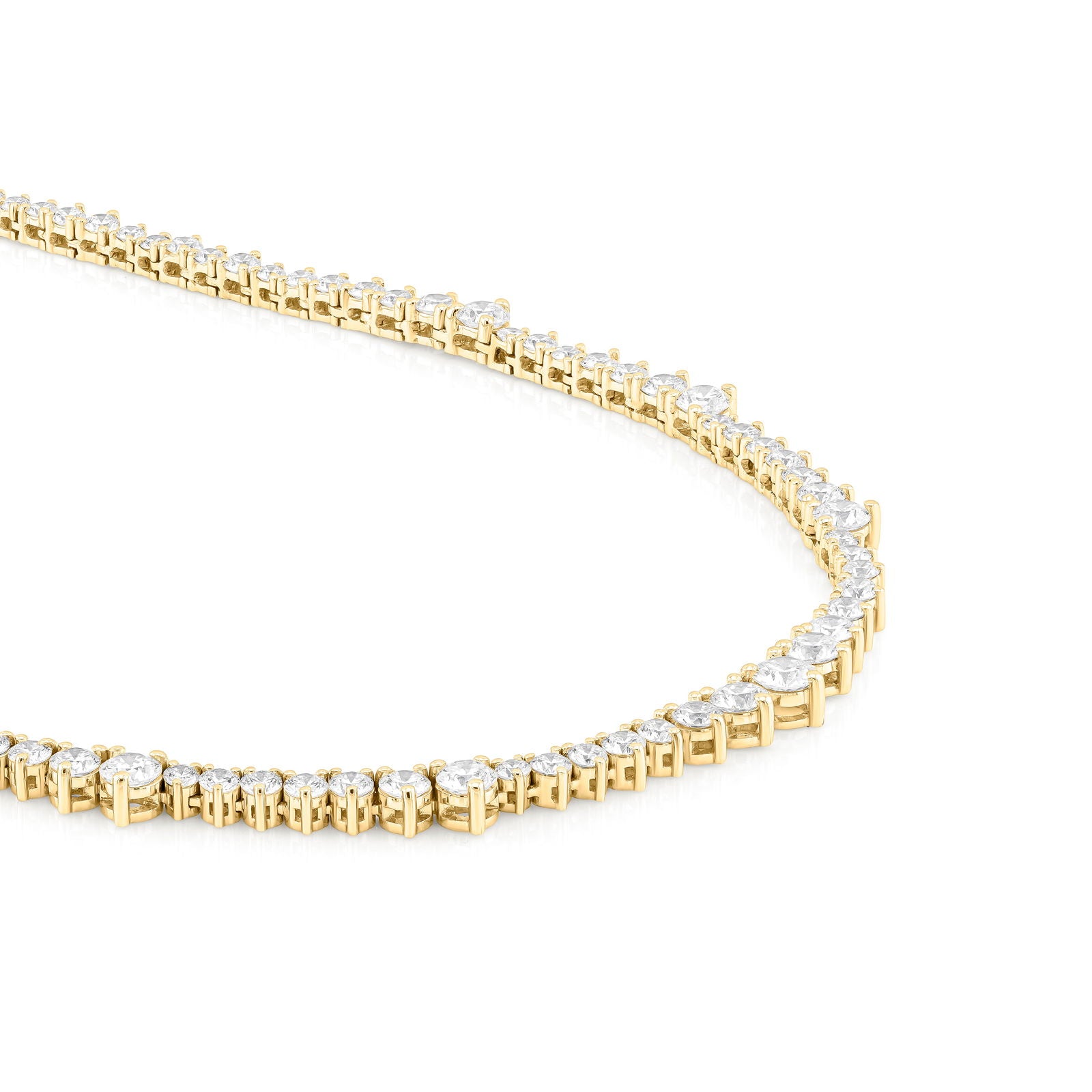 Graduated Round Brilliant Tennis Necklace (Certified)