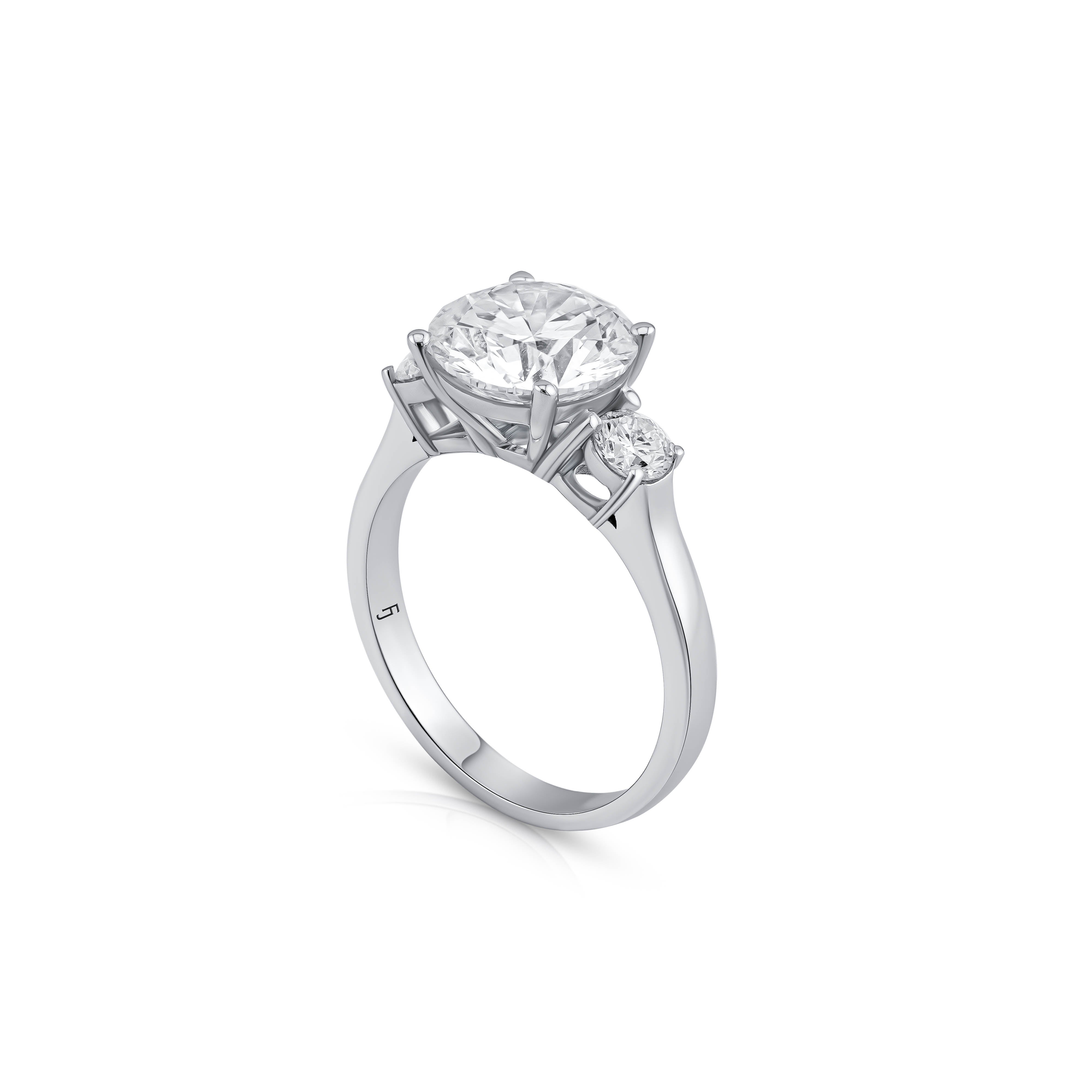 Julia Engagement Ring - Round Brilliant Trilogy Ring