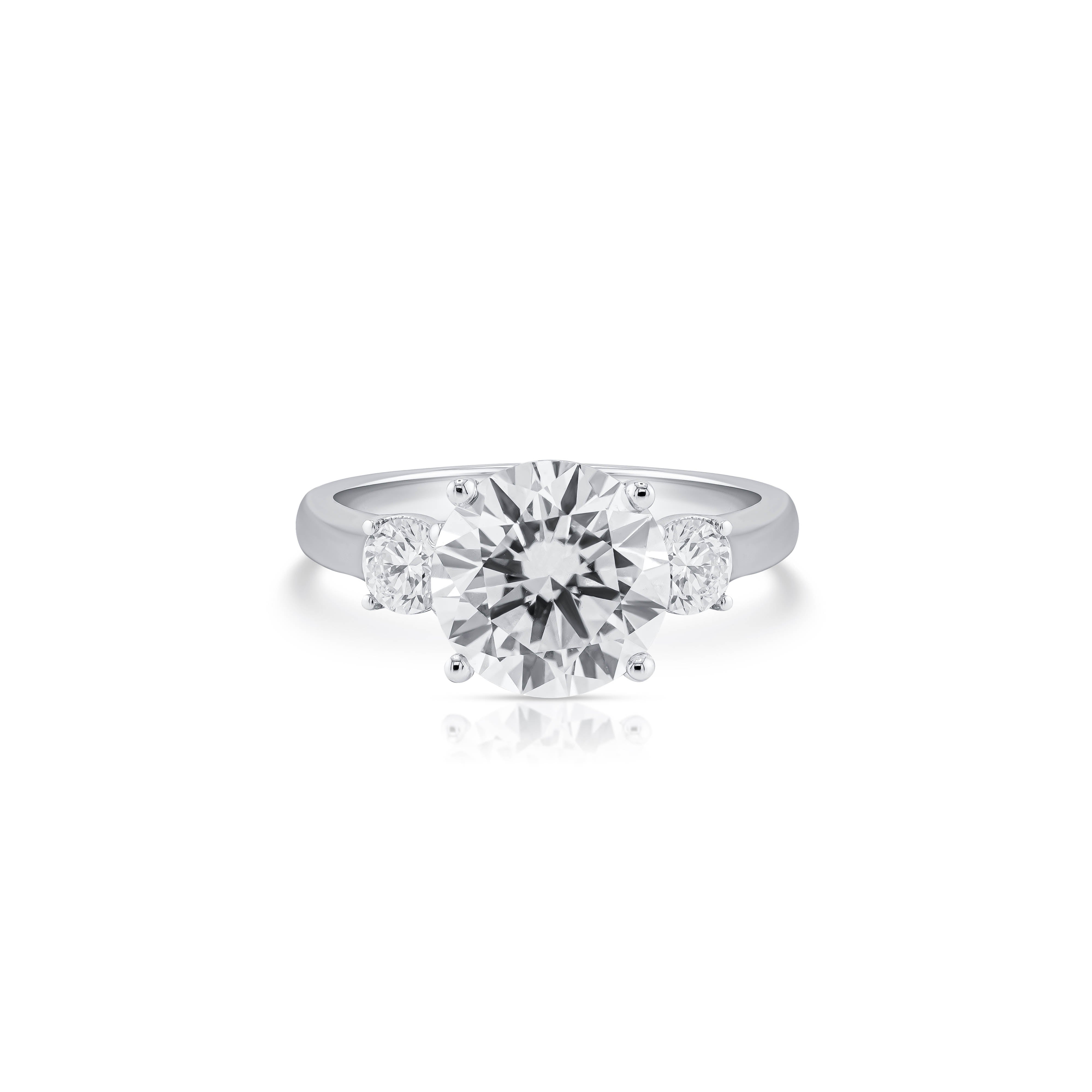 Julia Engagement Ring - Round Brilliant Trilogy Ring