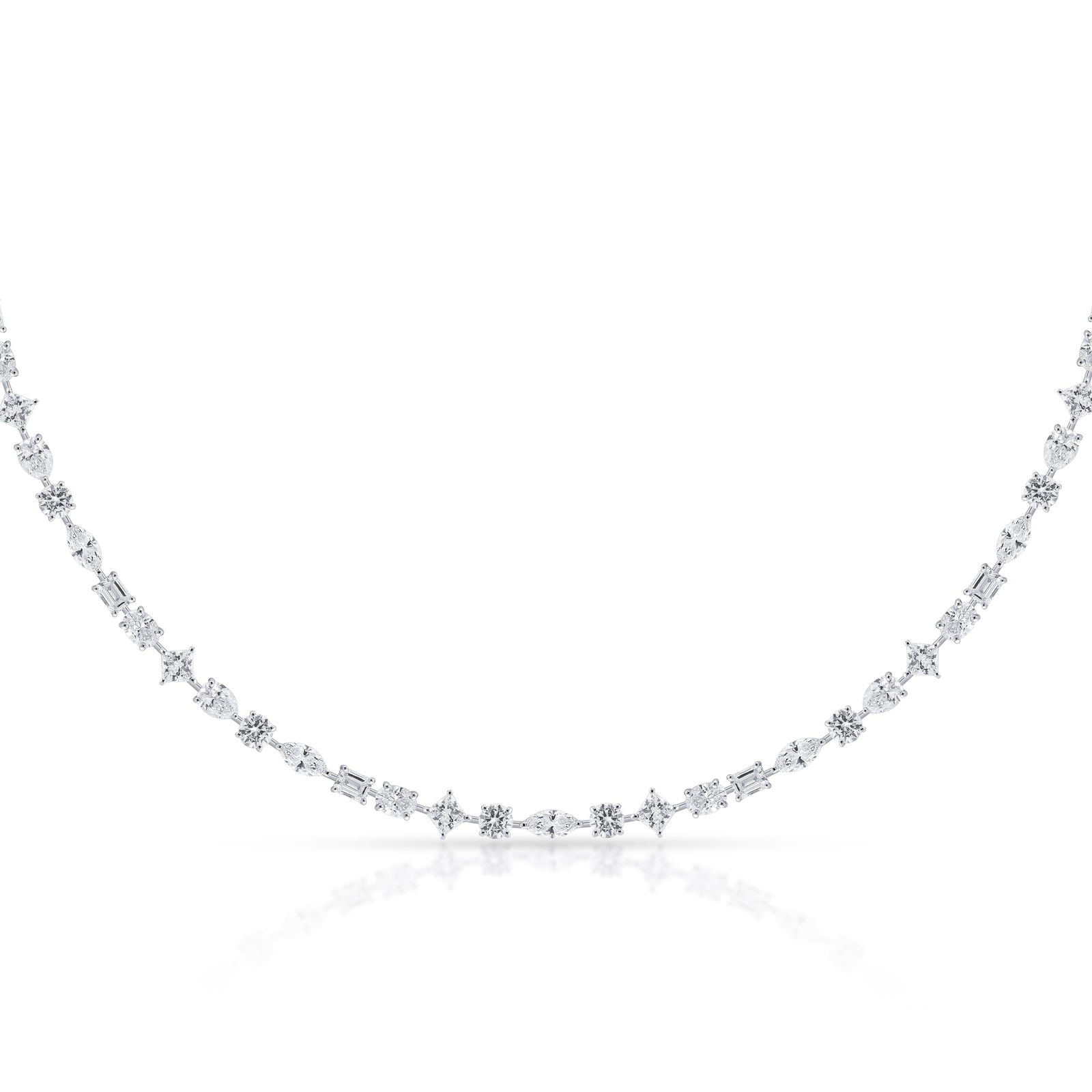 Multishape Lab Diamond Tennis Necklace (Certified)