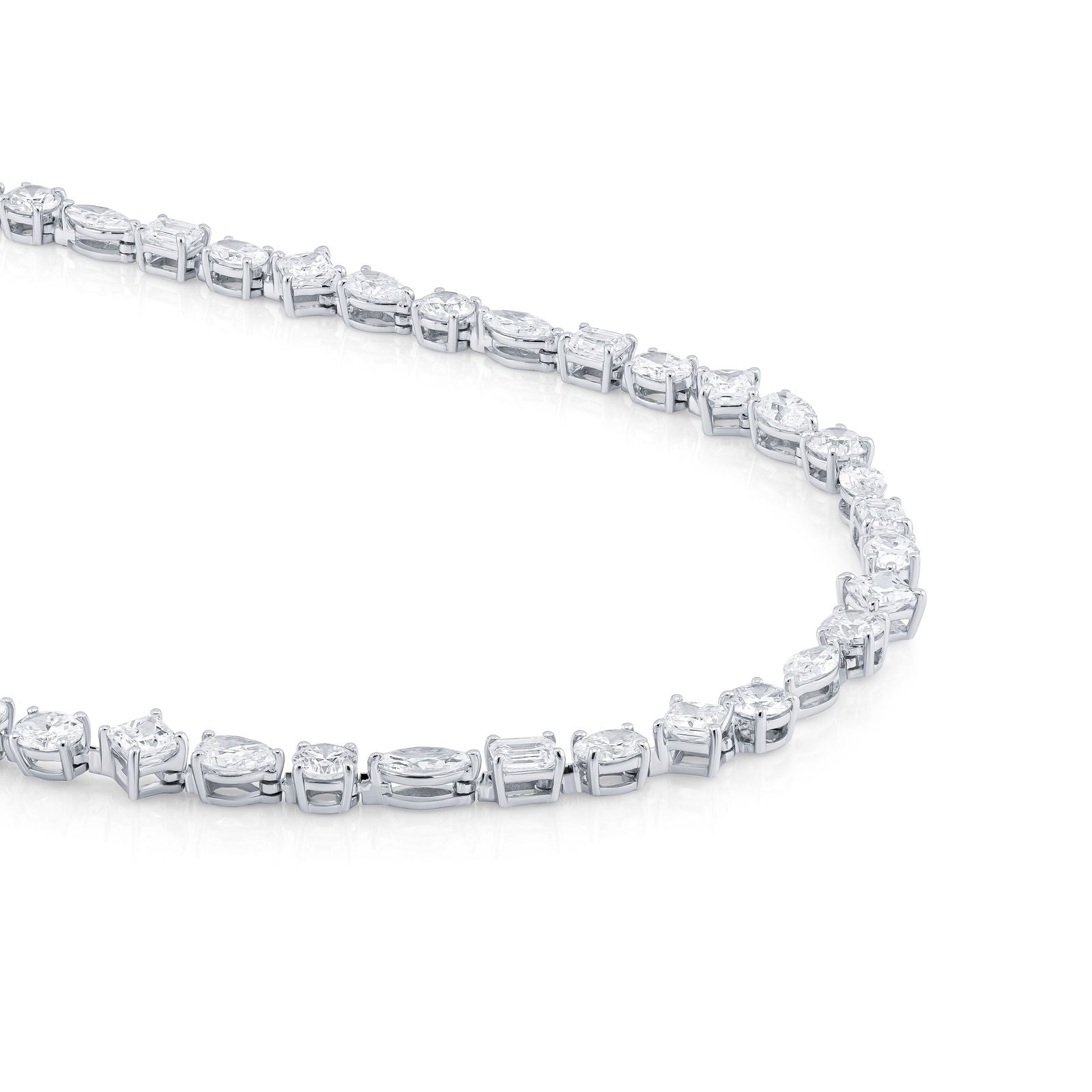 Multishape Lab Diamond Tennis Necklace (Certified)