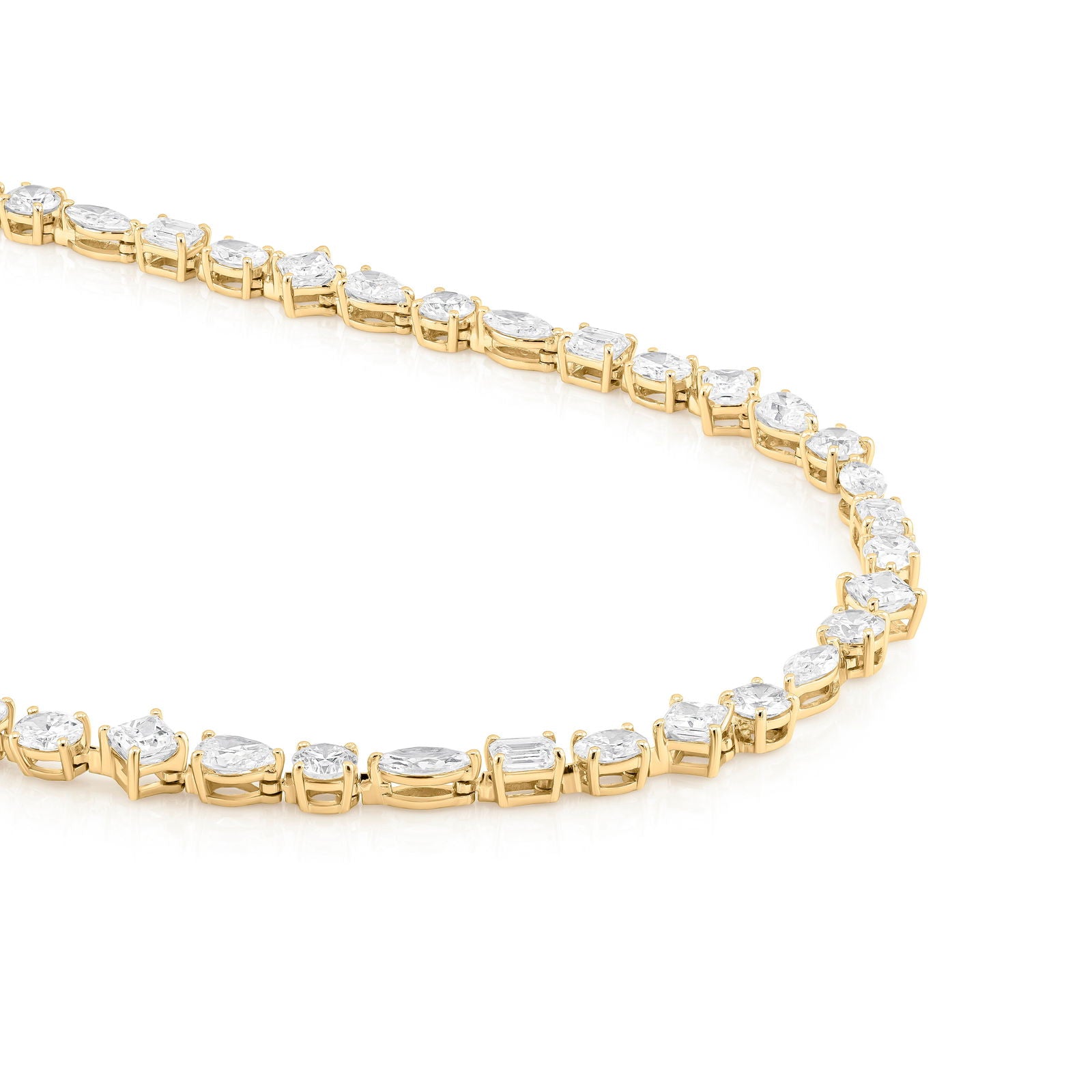 Multishape Lab Diamond Tennis Necklace (Certified)