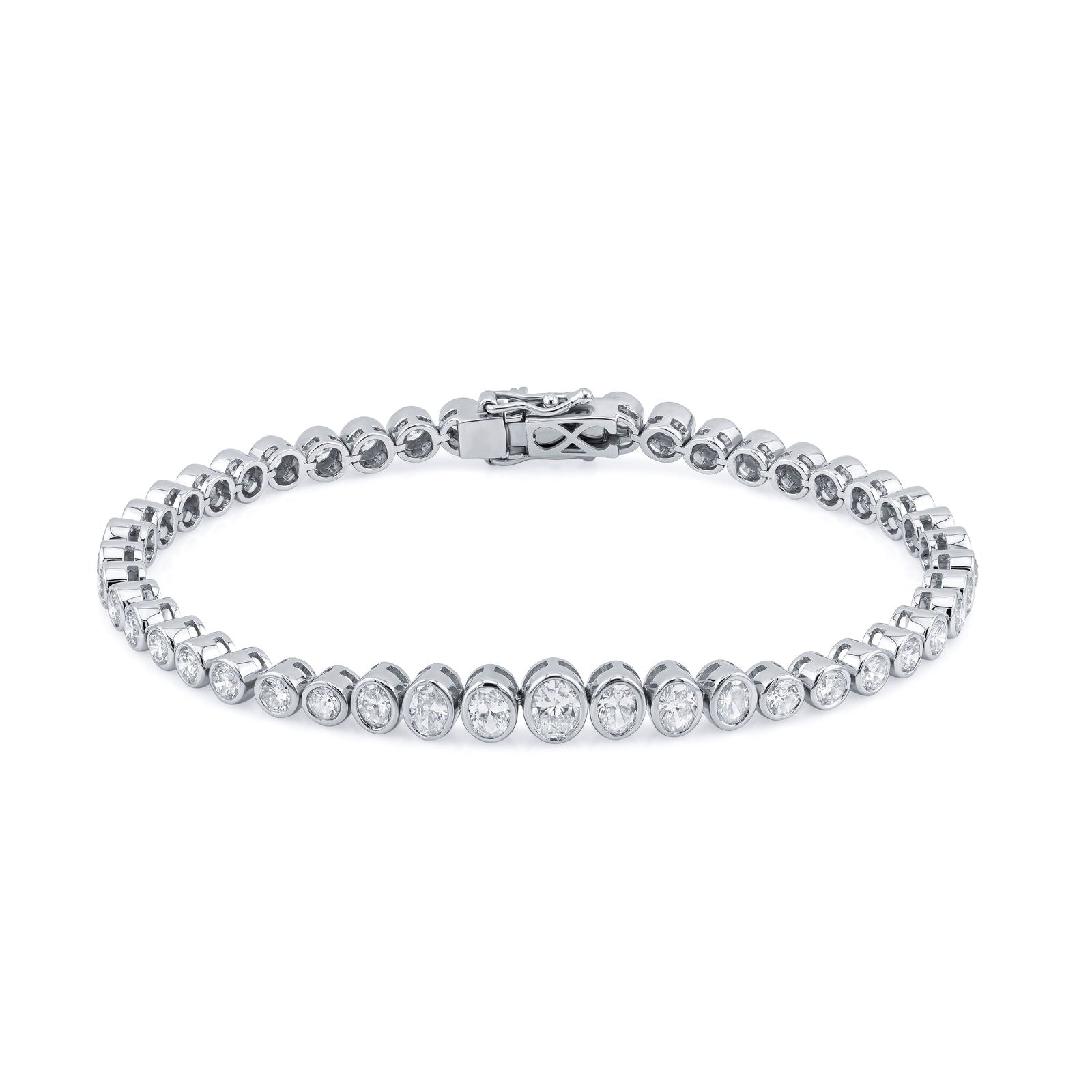 Oval & Round Lab Diamond Tennis Bracelet (Certified)