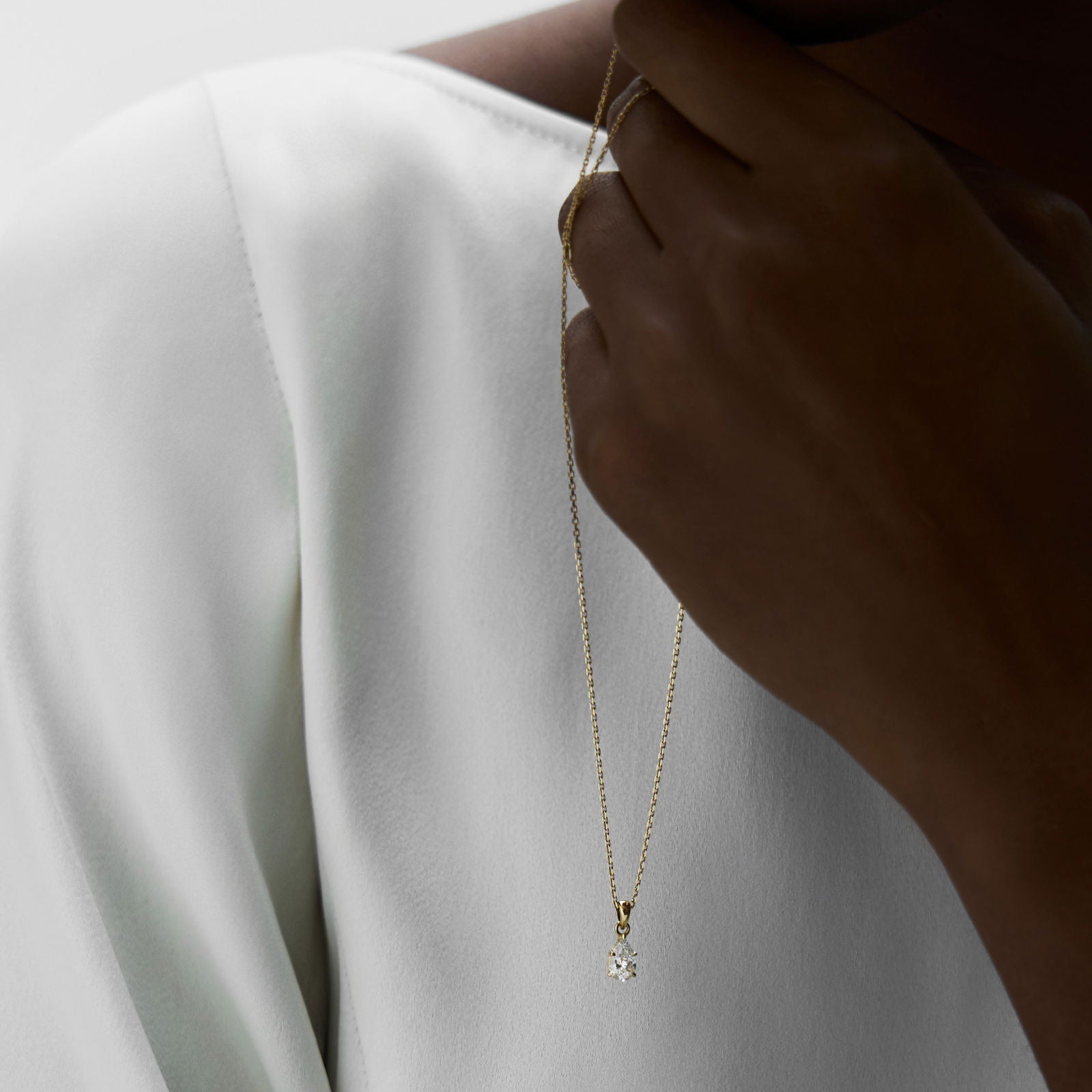 Pear Shape Solitaire Necklace