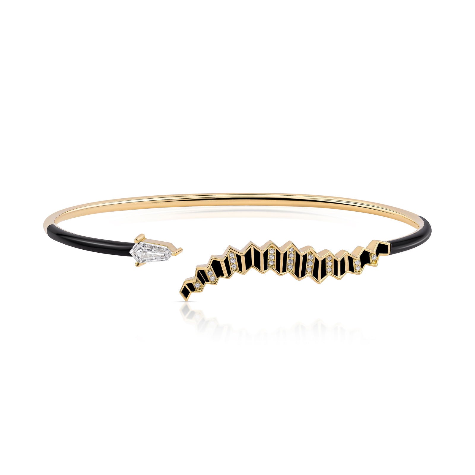 Pleated Eva Diamond Bracelet Cuff