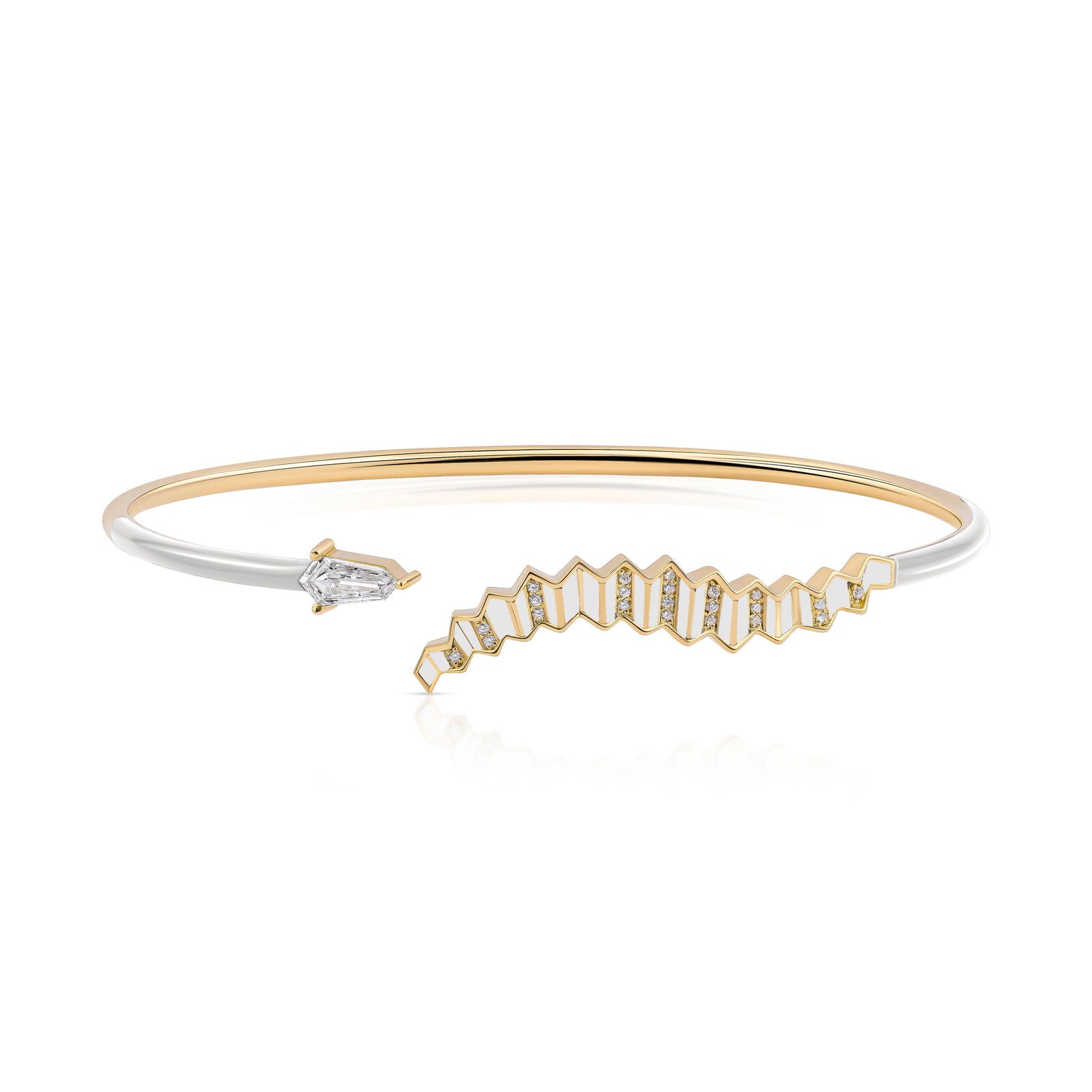Pleated Eva Diamond Bracelet Cuff