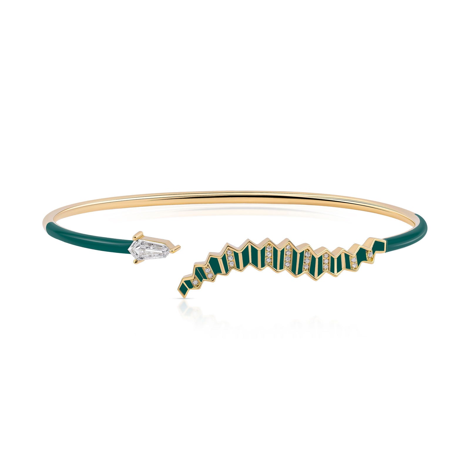 Pleated Eva Diamond Bracelet Cuff