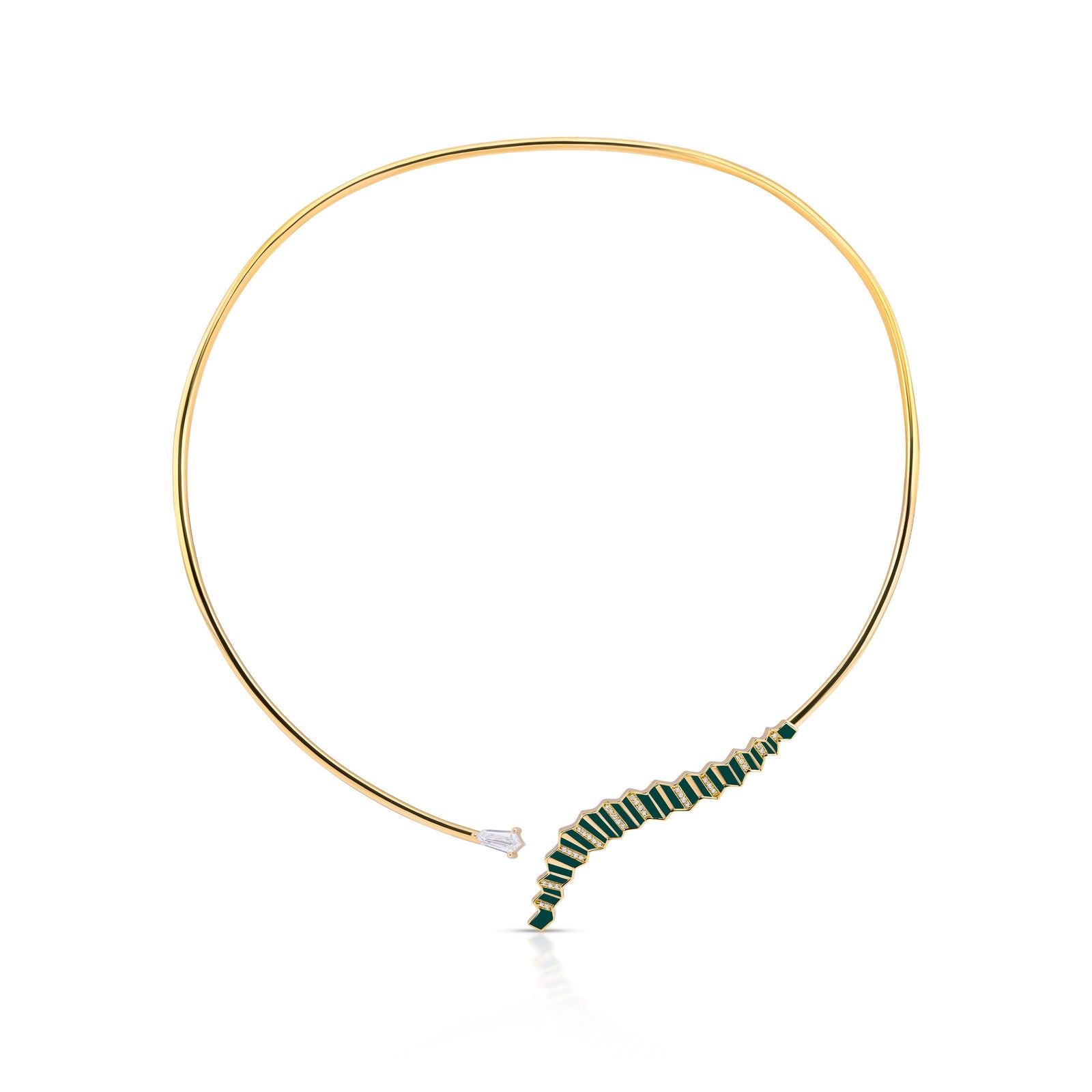 Pleated Eva Diamond Gold Choker