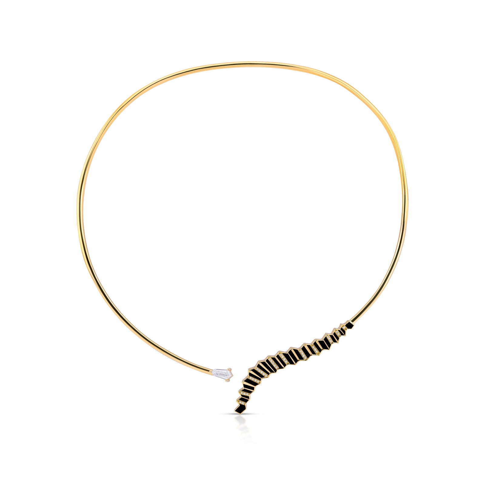 Pleated Eva Diamond Gold Choker