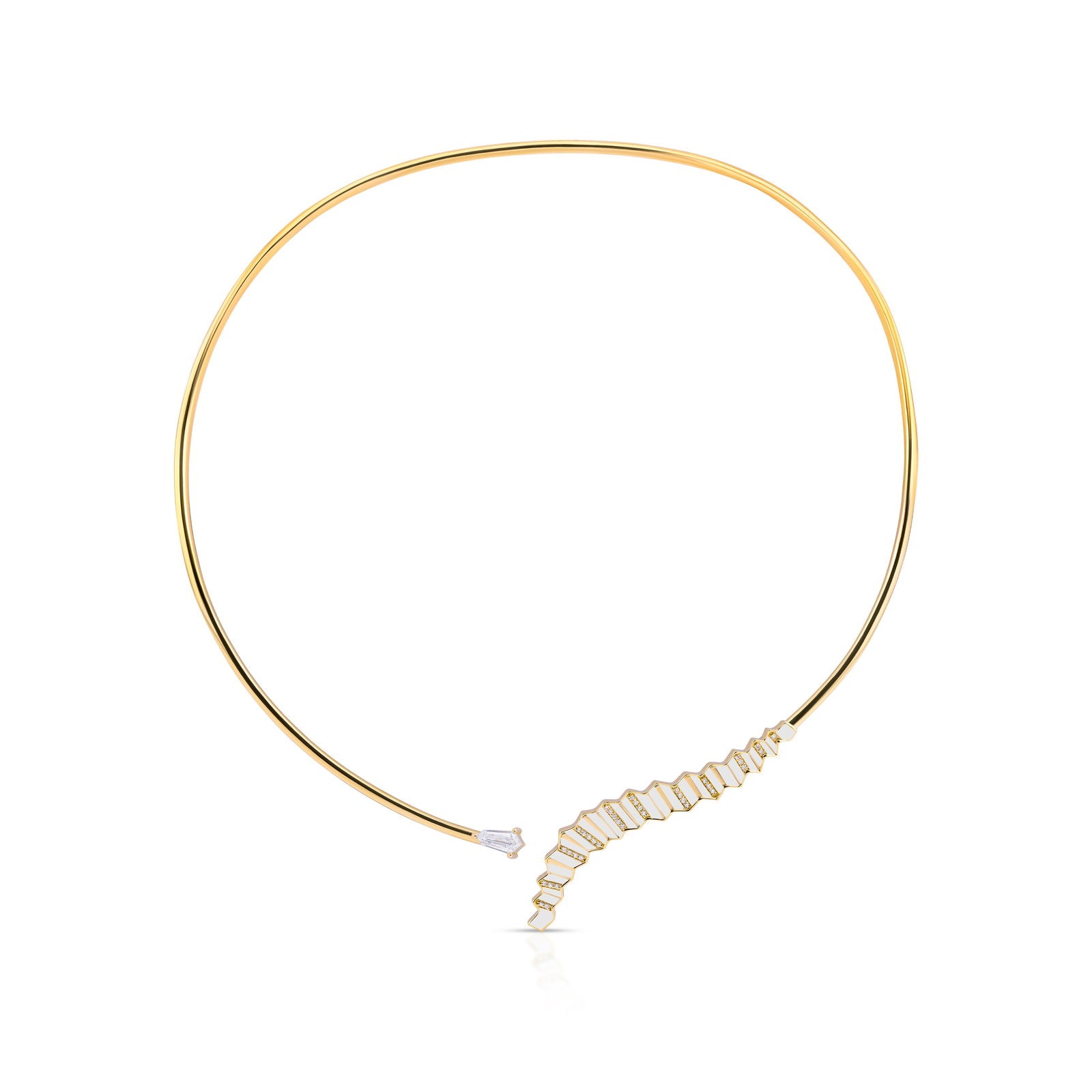 Pleated Eva Diamond Gold Choker