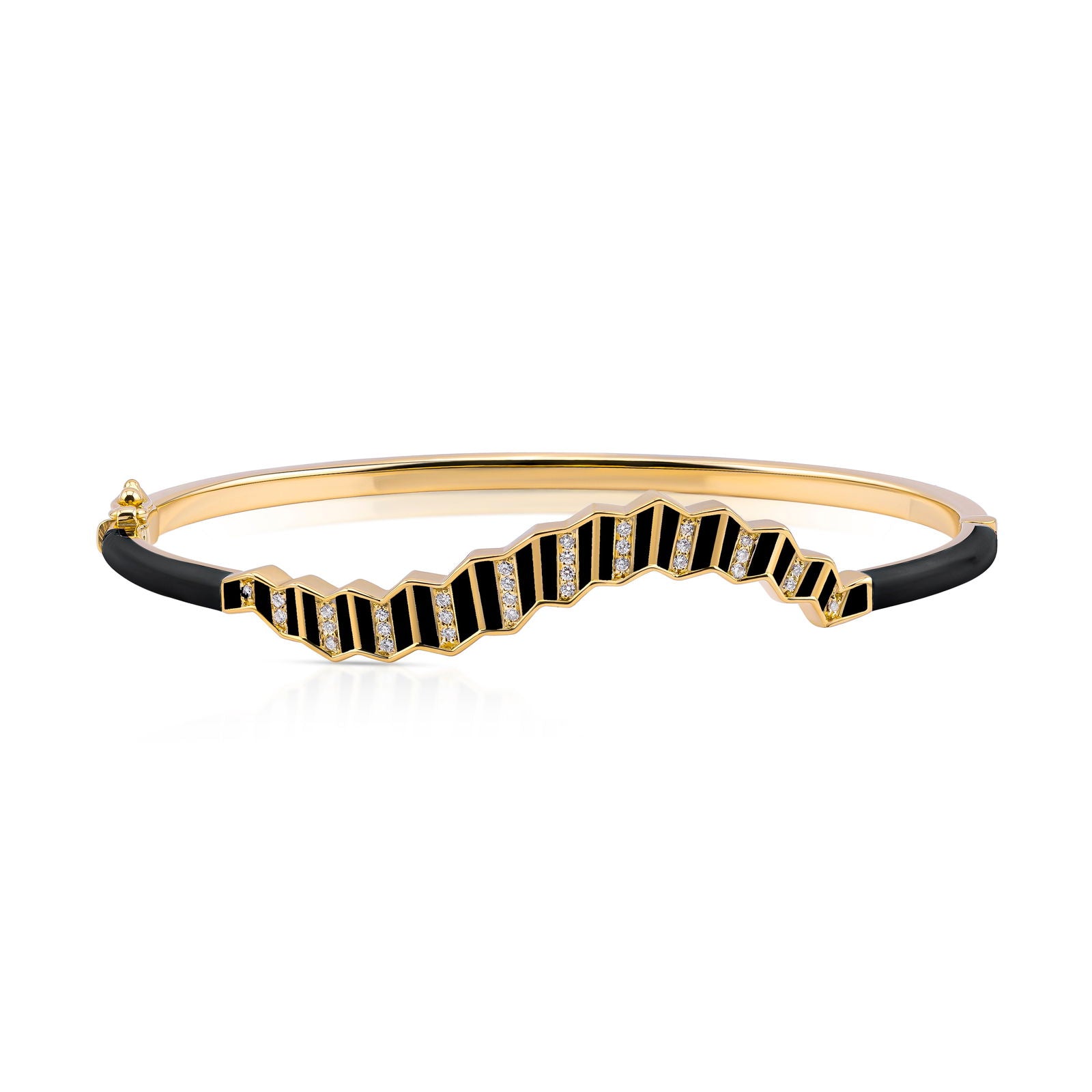 Pleated Ola Gold Bangle