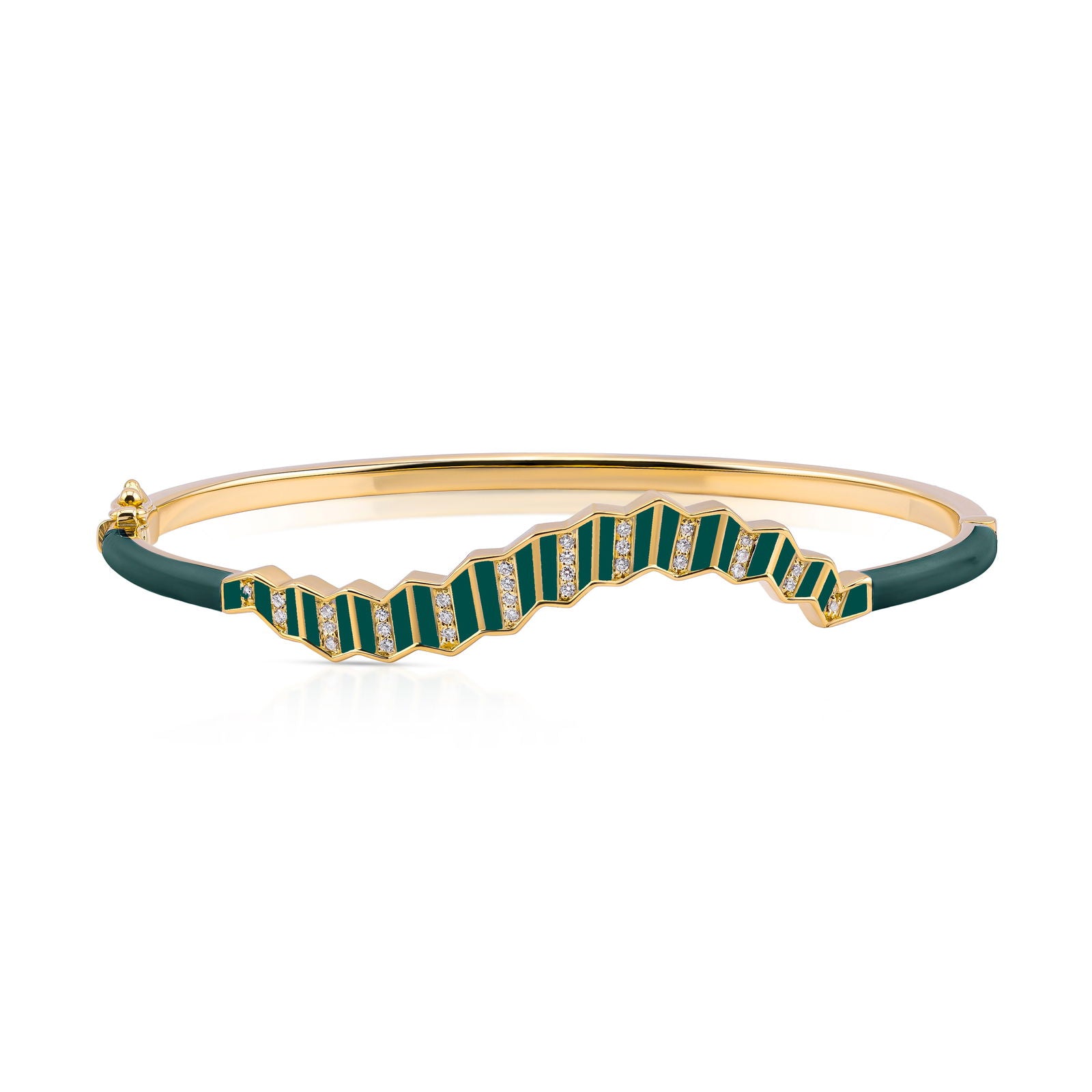 Pleated Ola Gold Bangle