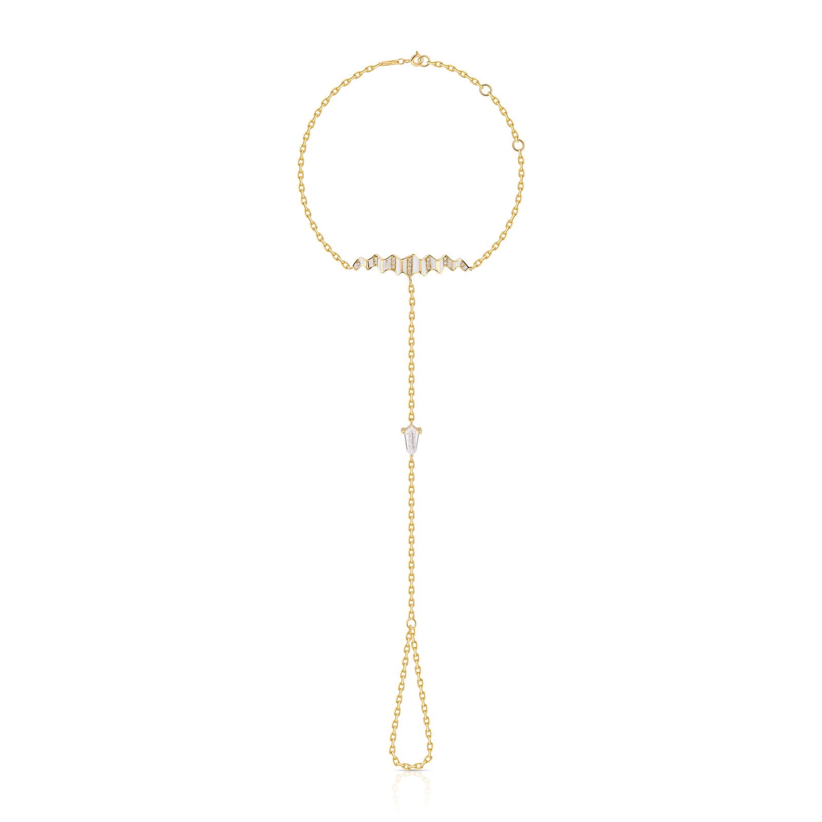 Pleated Sahara Diamond Hand Chain