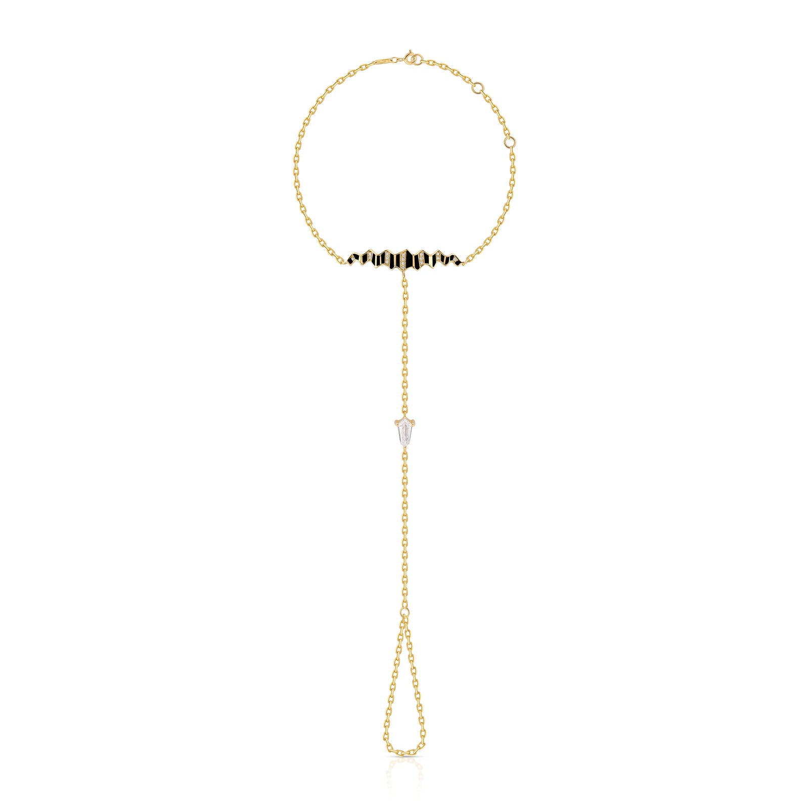 Pleated Sahara Diamond Hand Chain