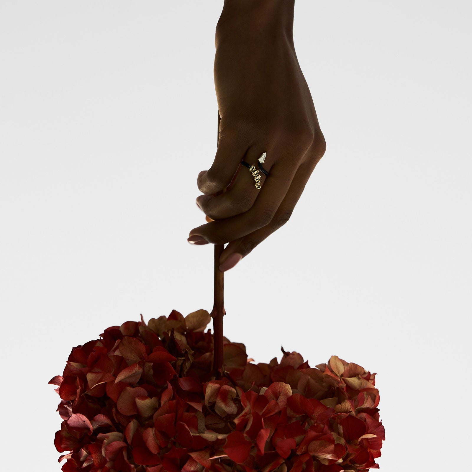 Pleated Serpentine Diamond Ring