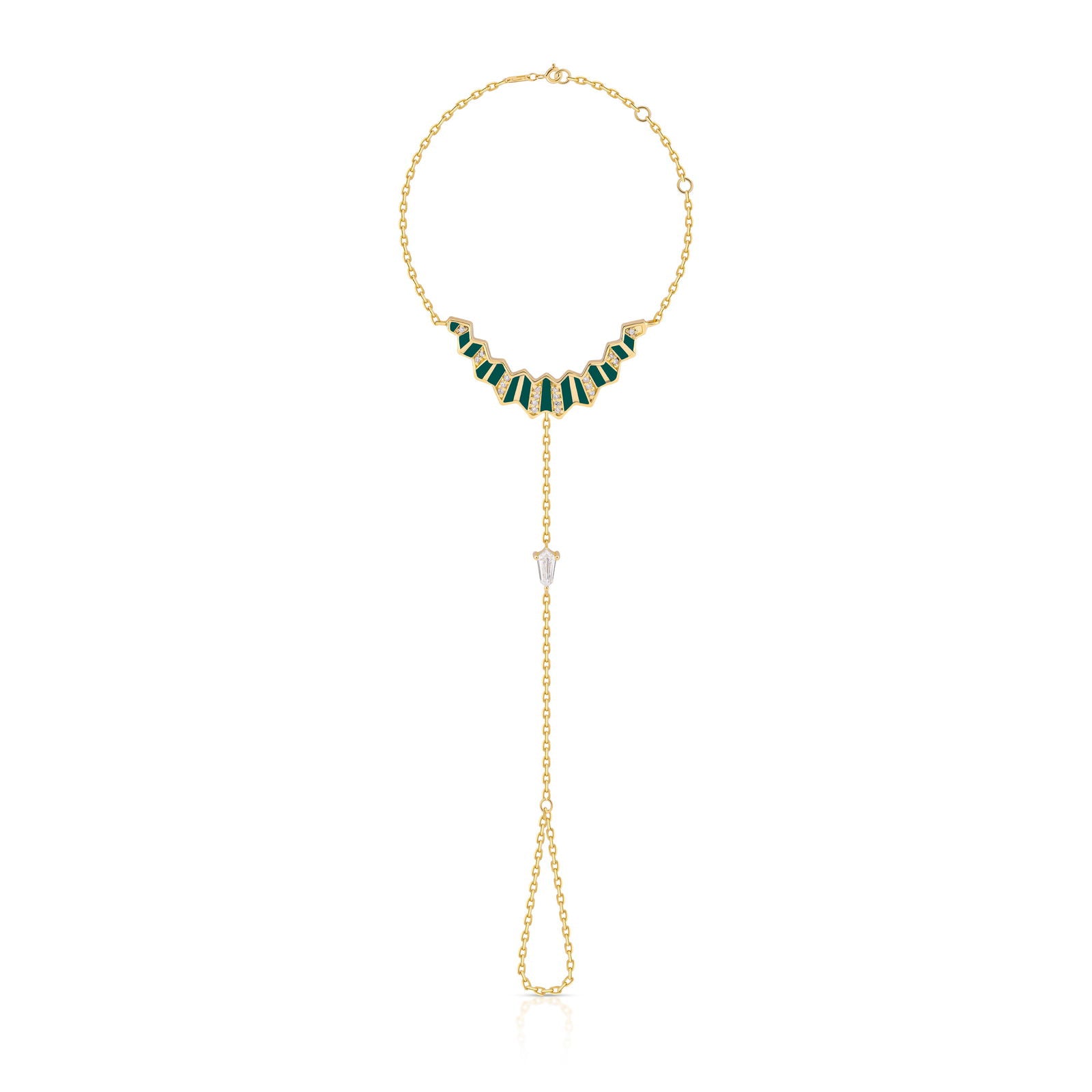 Pleated Vera Diamond Hand Chain