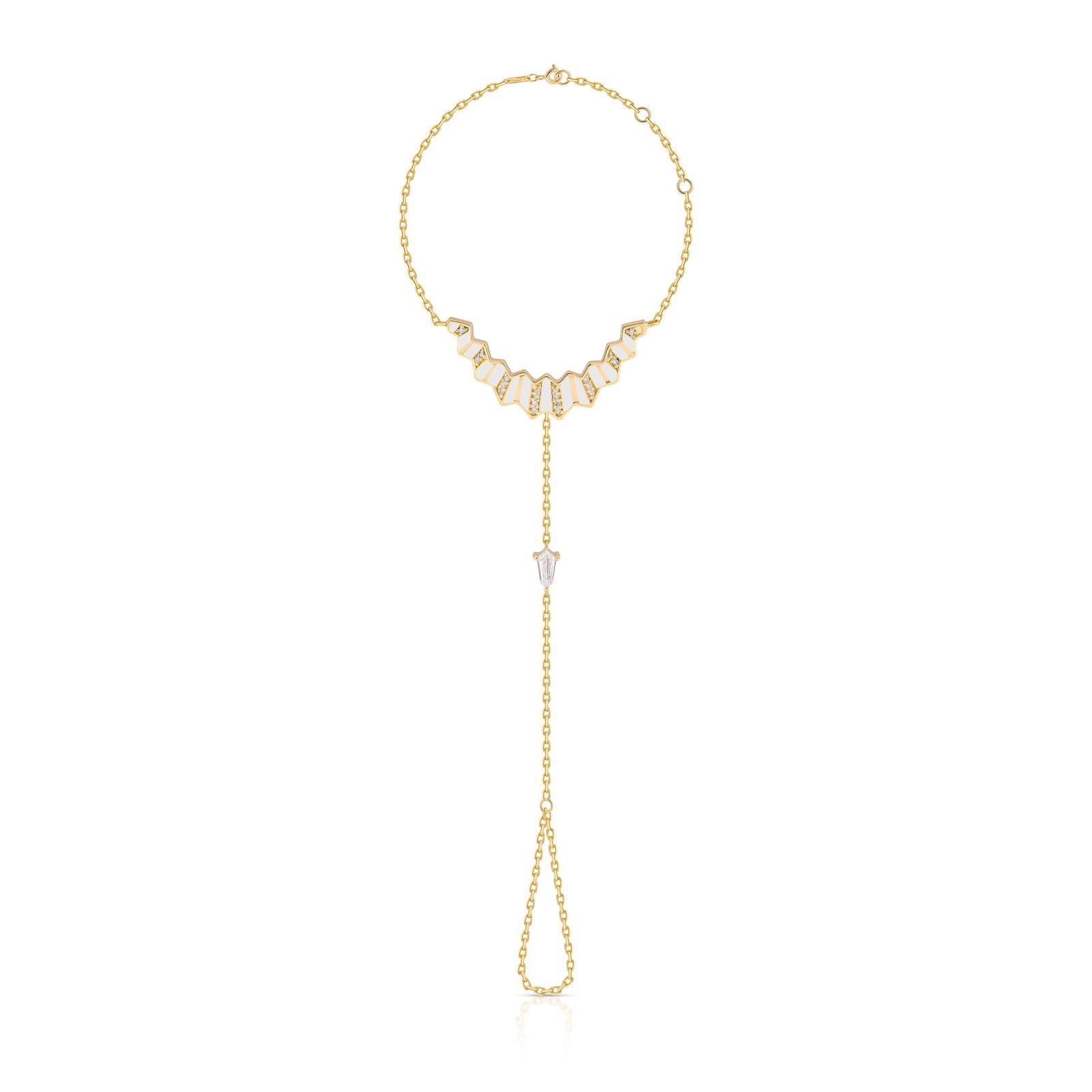 Pleated Vera Diamond Hand Chain