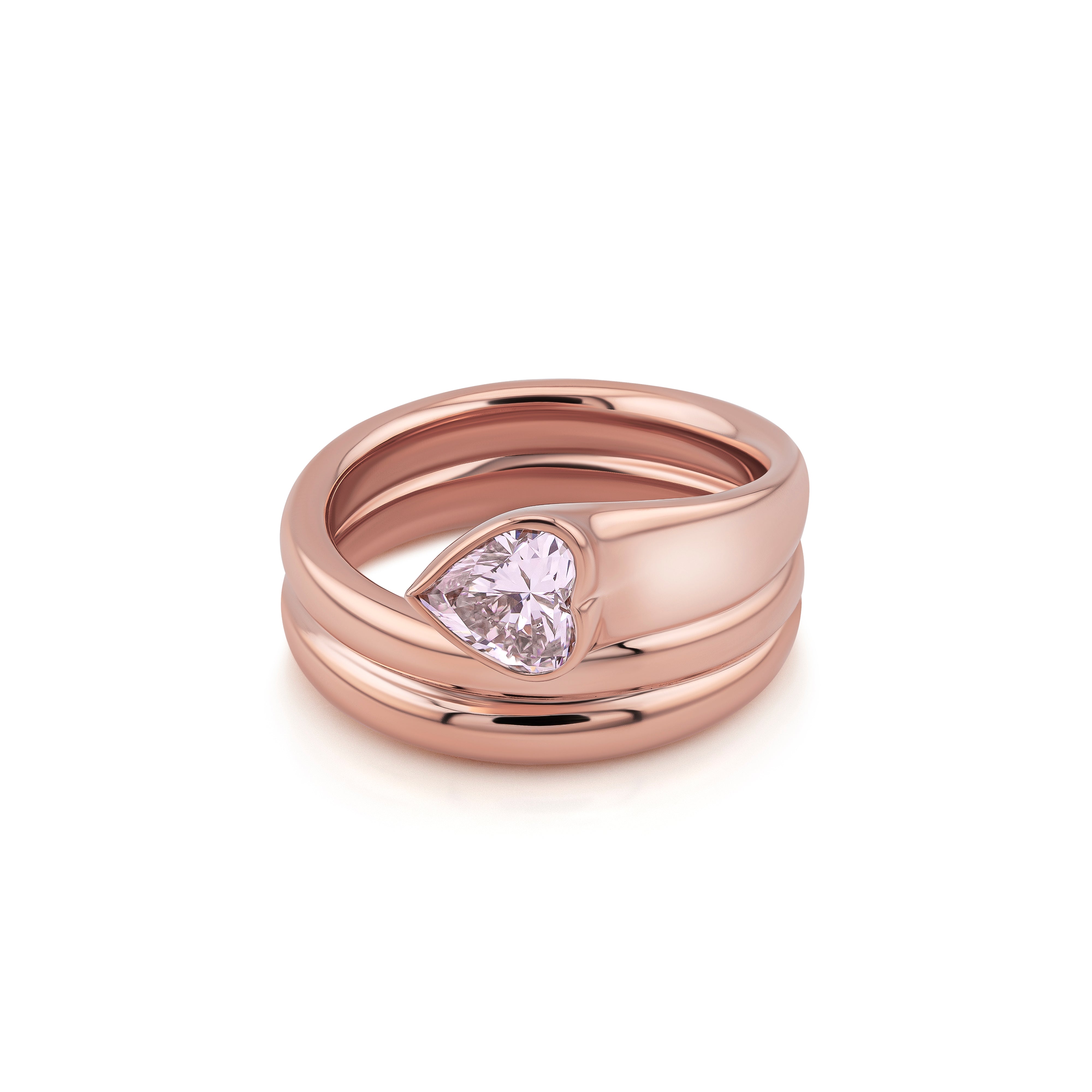 Heart Shape Spiral Pinky Ring