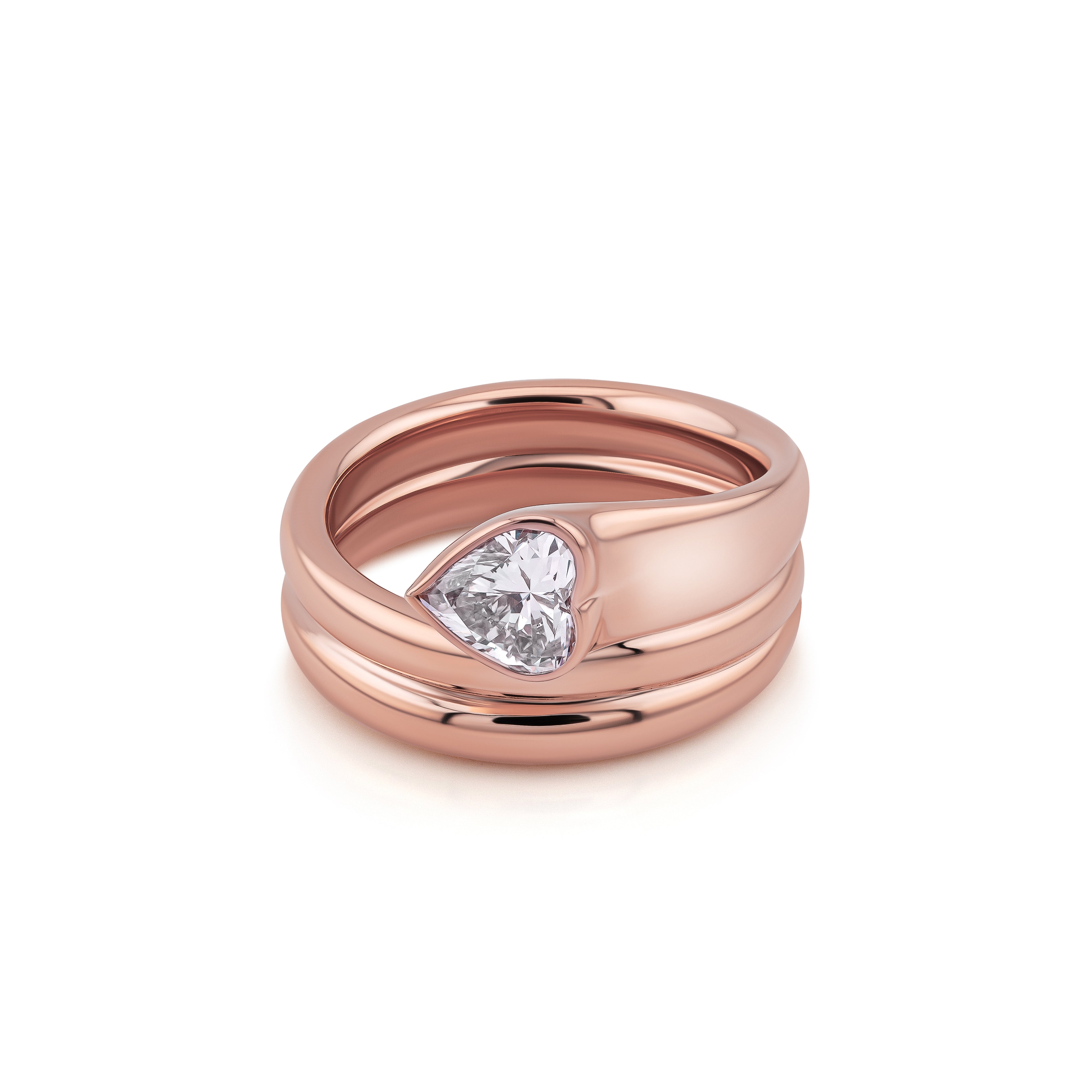 Heart Shape Spiral Pinky Ring