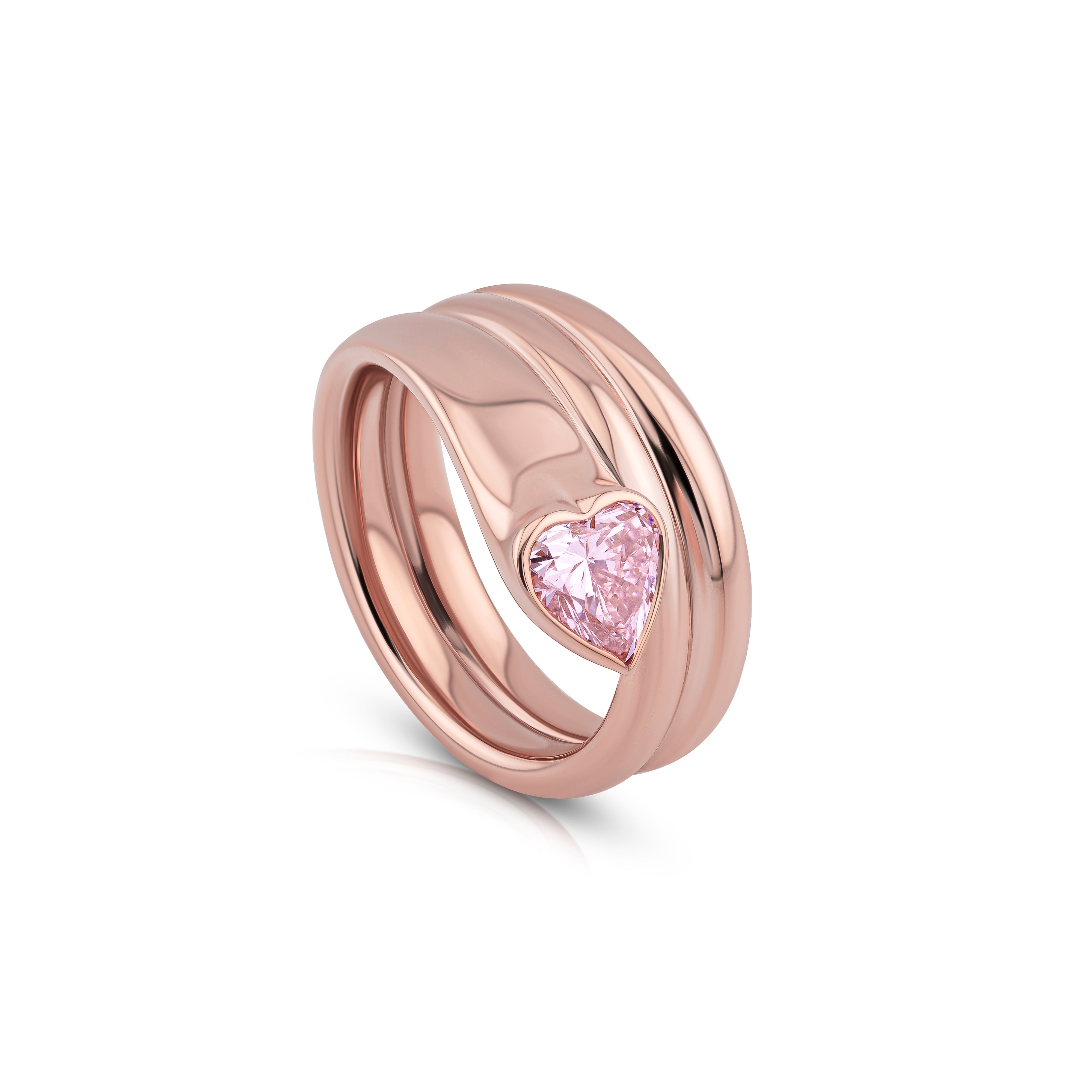 Heart Shape Spiral Pinky Ring