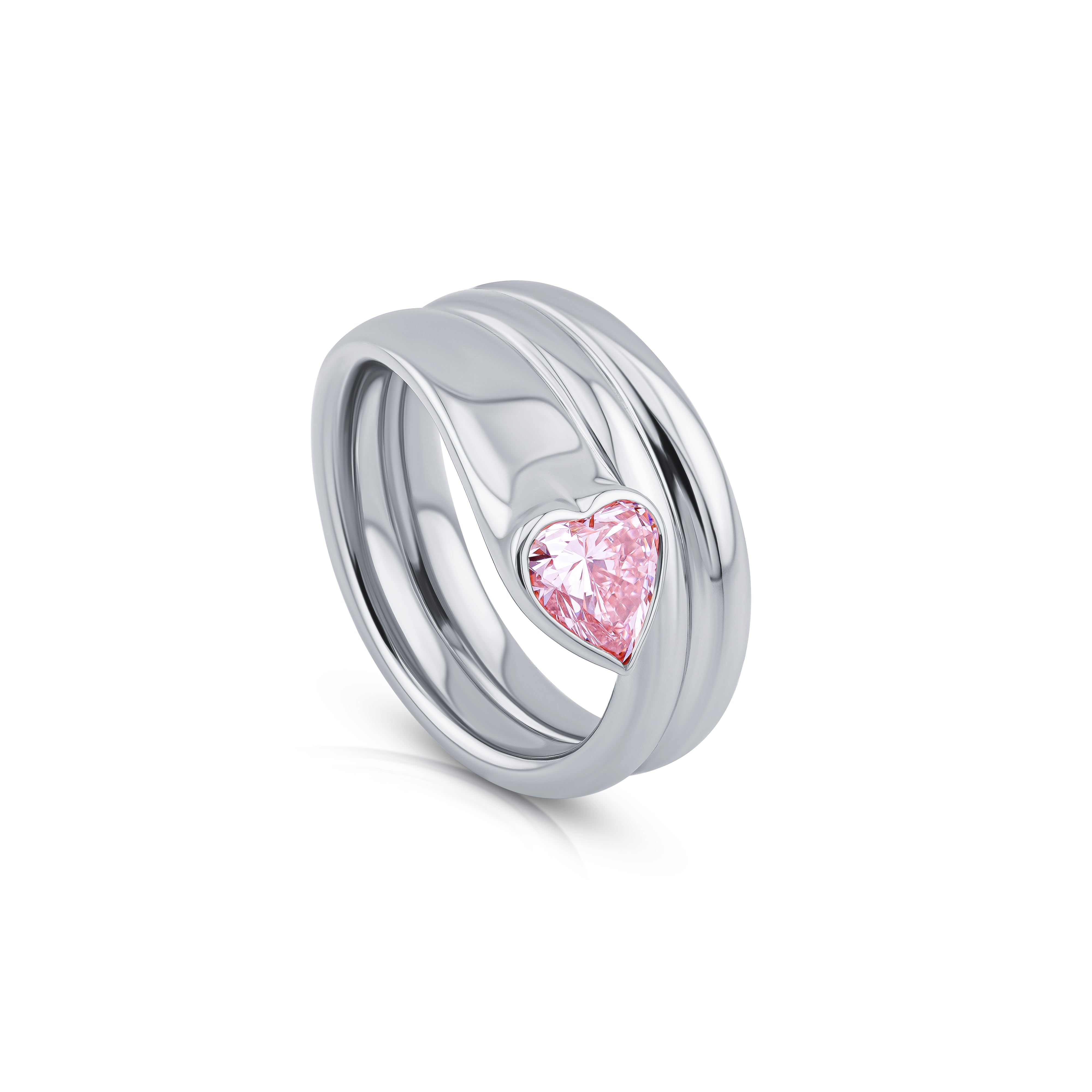 Heart Shape Spiral Pinky Ring