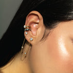 Bloom Double Diamond Earring with Chain