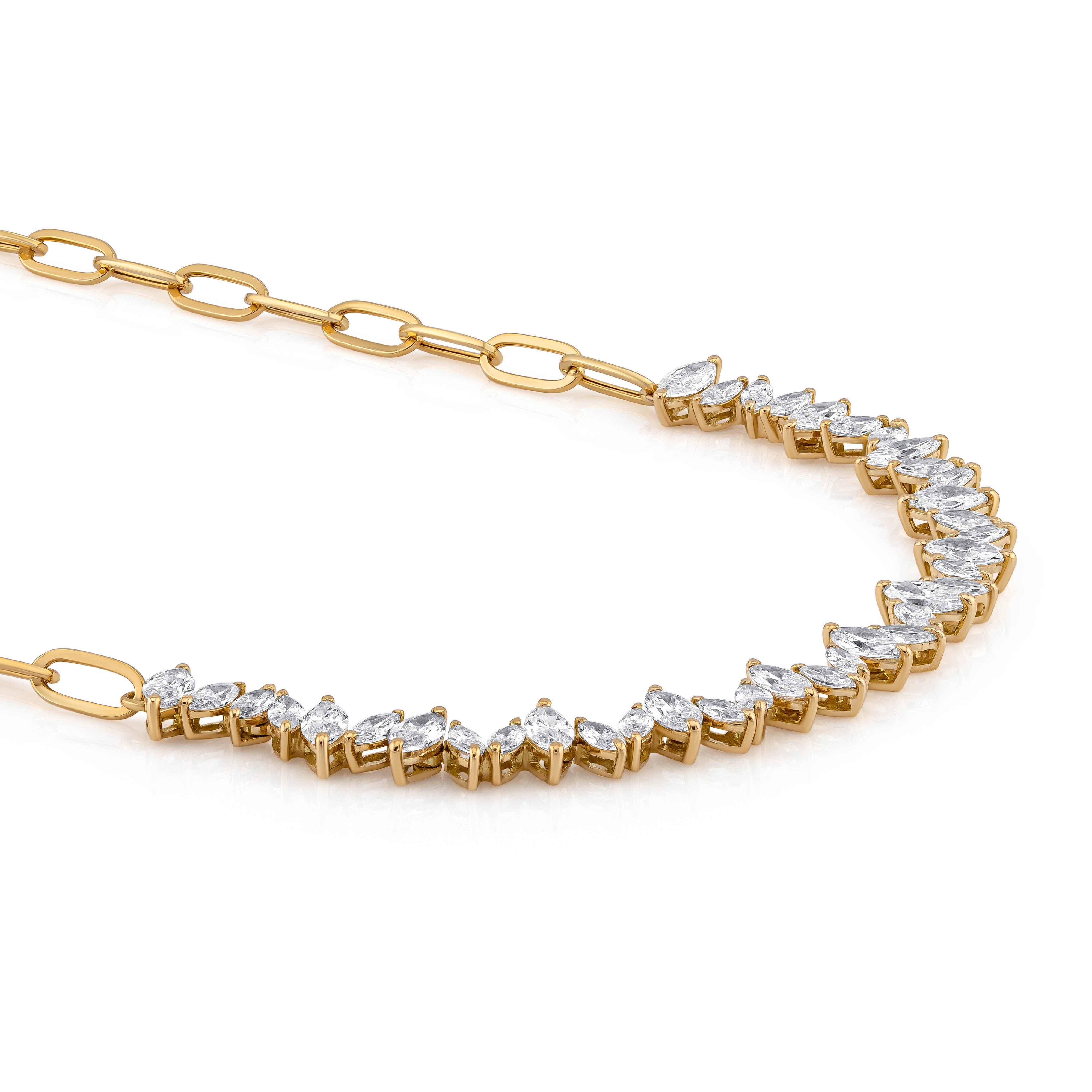 Layali Marquise Choker Paperclip Necklace