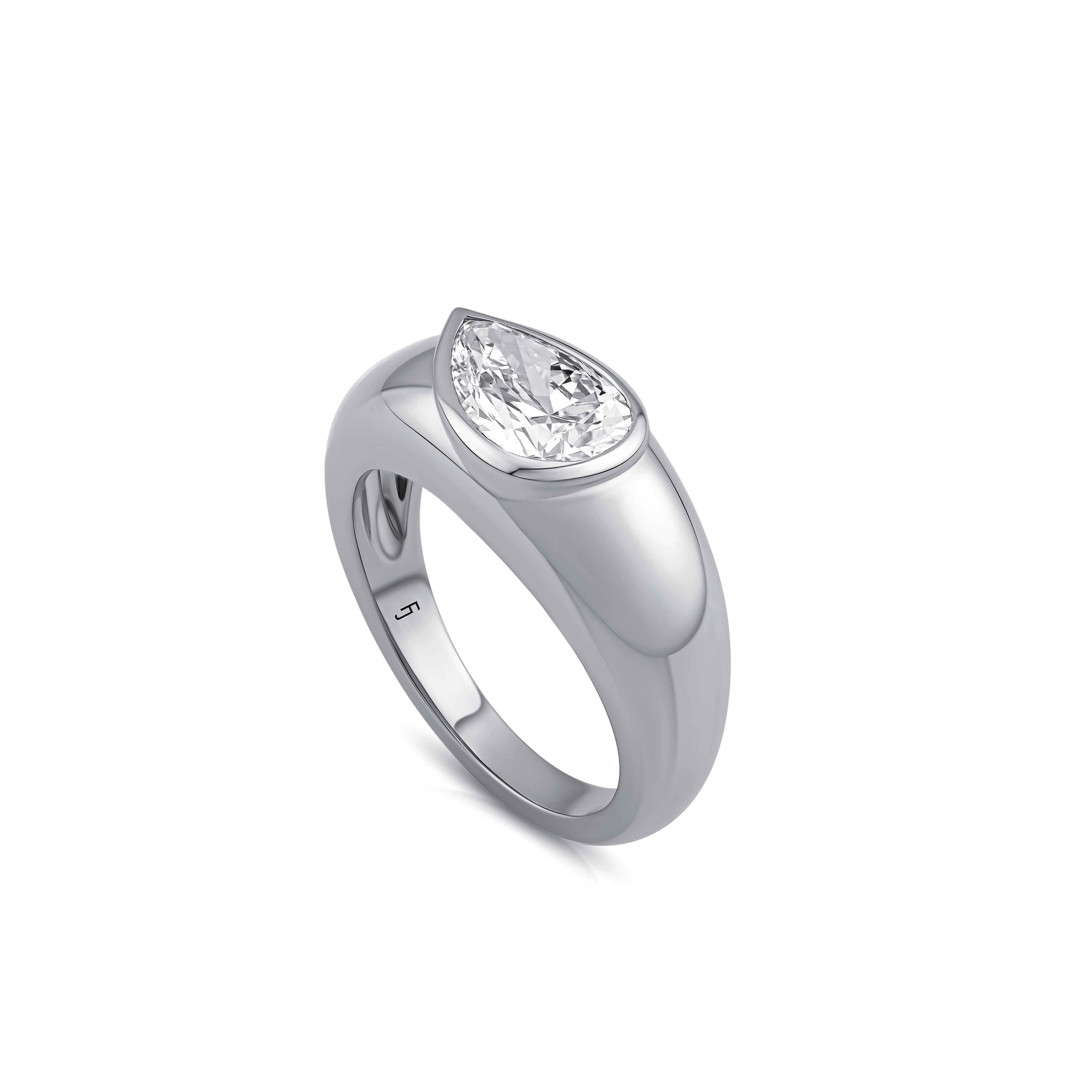 Zia Dome Pear Engagement Ring