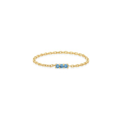 Eclipse Diamond Chain Ring (Blue Diamonds)