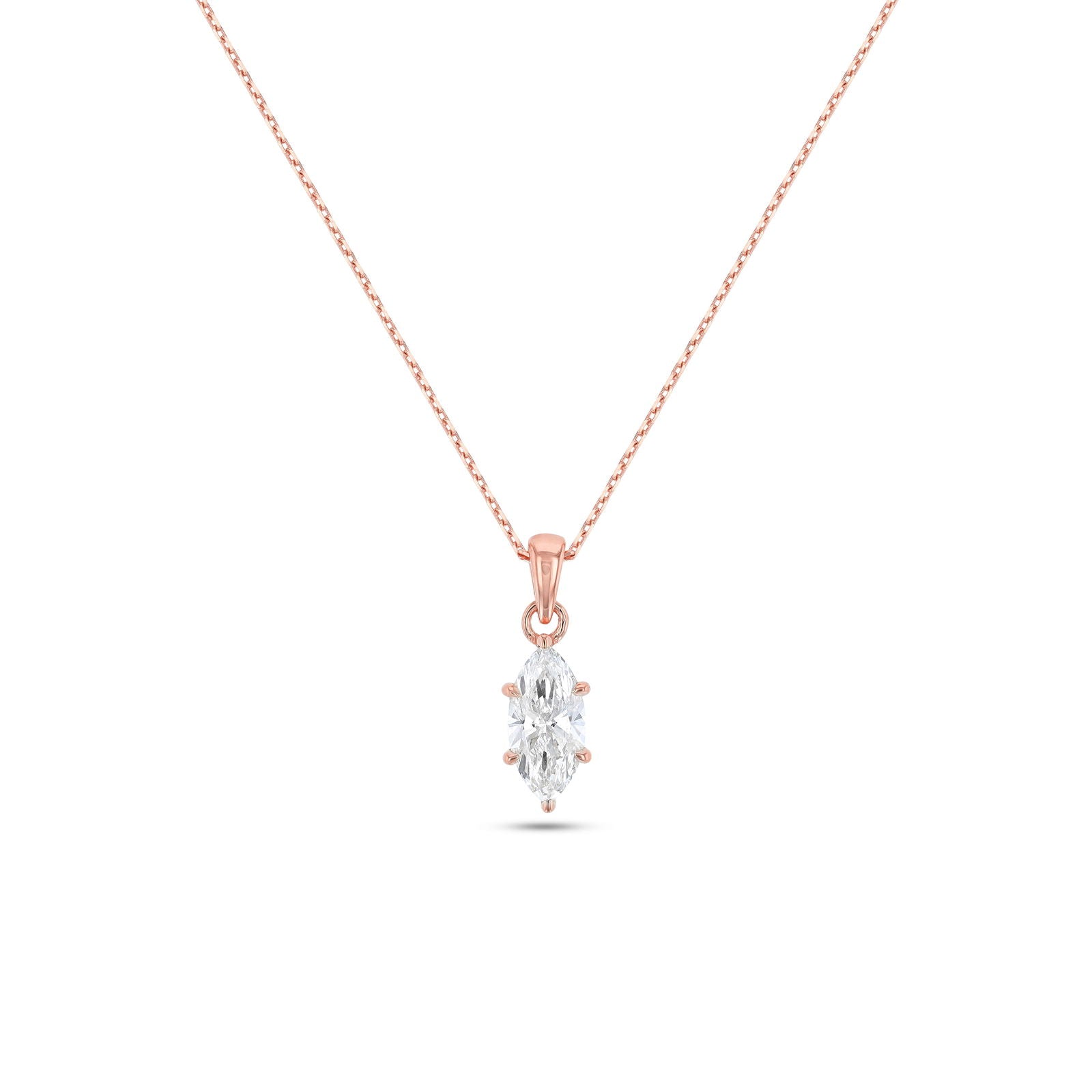 Marquise Diamond Solitaire Necklace (Certified)
