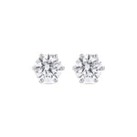 Round Brilliant Diamond Earrings (Certified) - Martini Setting 1
