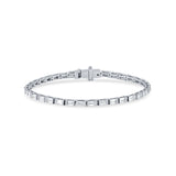 Baguette Bezel Link Tennis Bracelet (Certified)