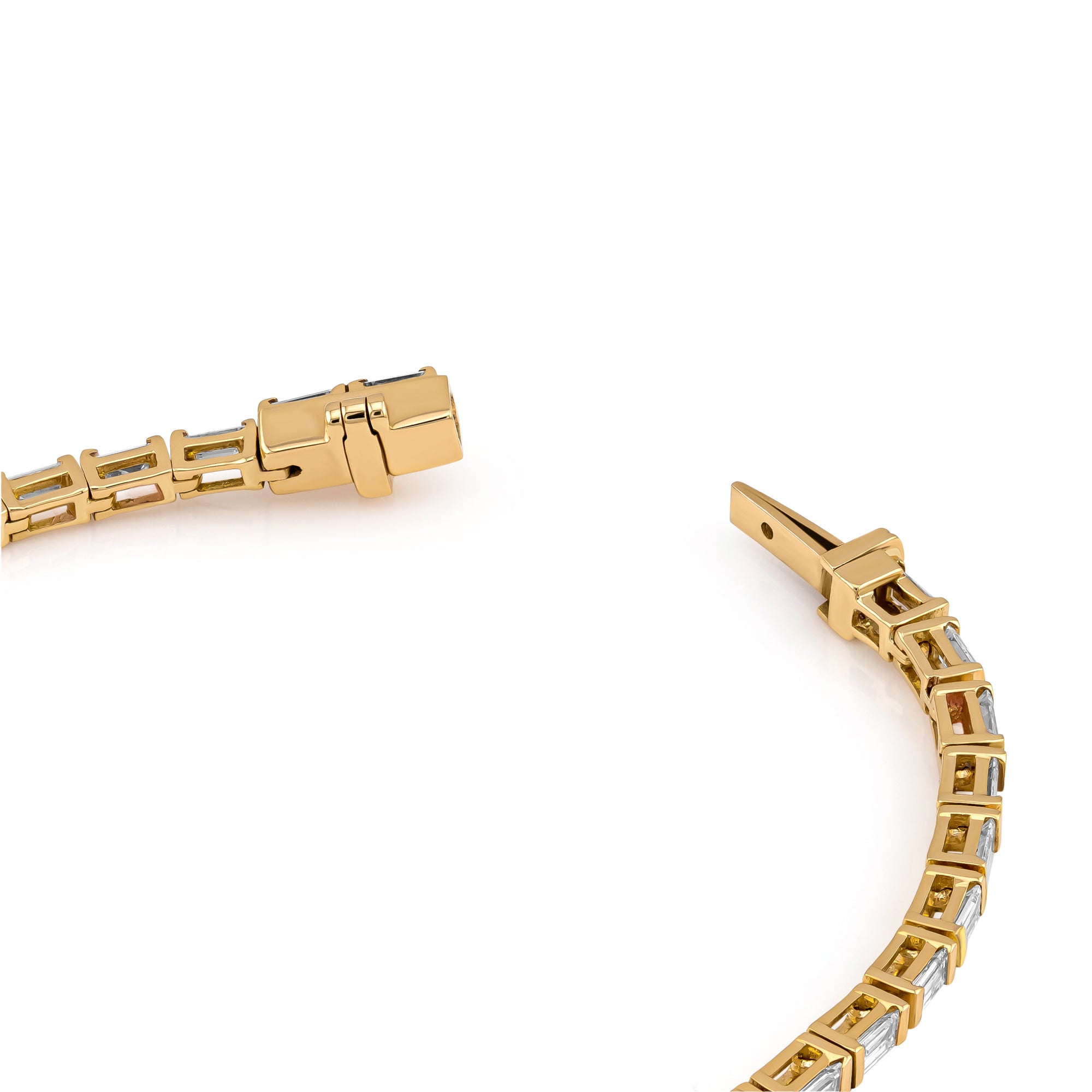 Baguette Bezel Link Tennis Bracelet (Certified)