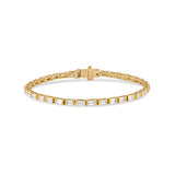 Baguette Bezel Link Tennis Bracelet (Certified)