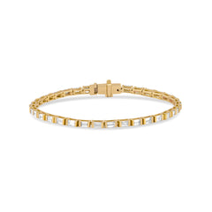 Baguette Bezel Link Tennis Bracelet (Certified)