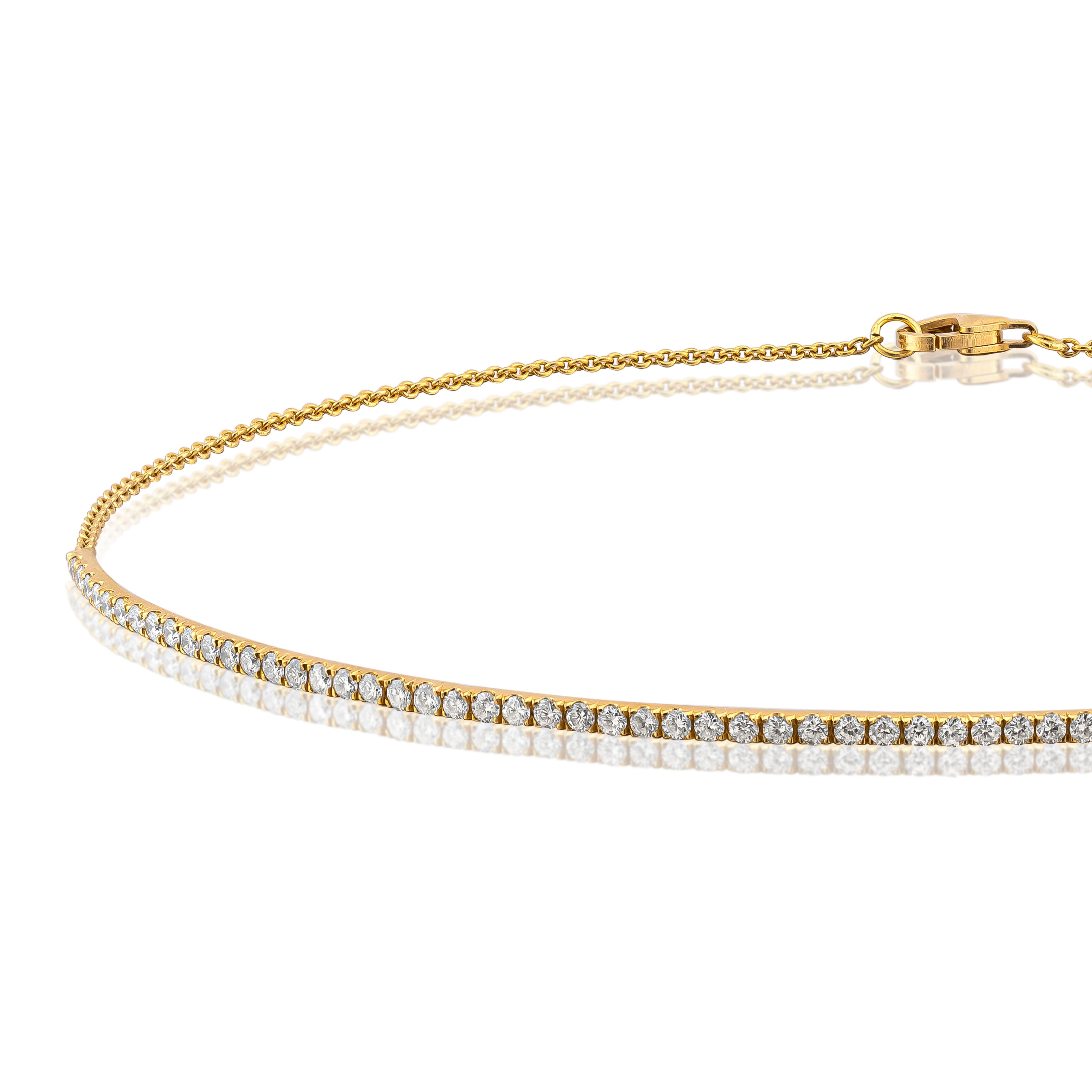 Pavé Half Tennis Diamond Bar Choker