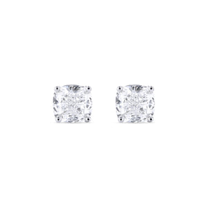 Cushion Cut Diamond Earrings - Lab Grown Diamonds - 18K Gold